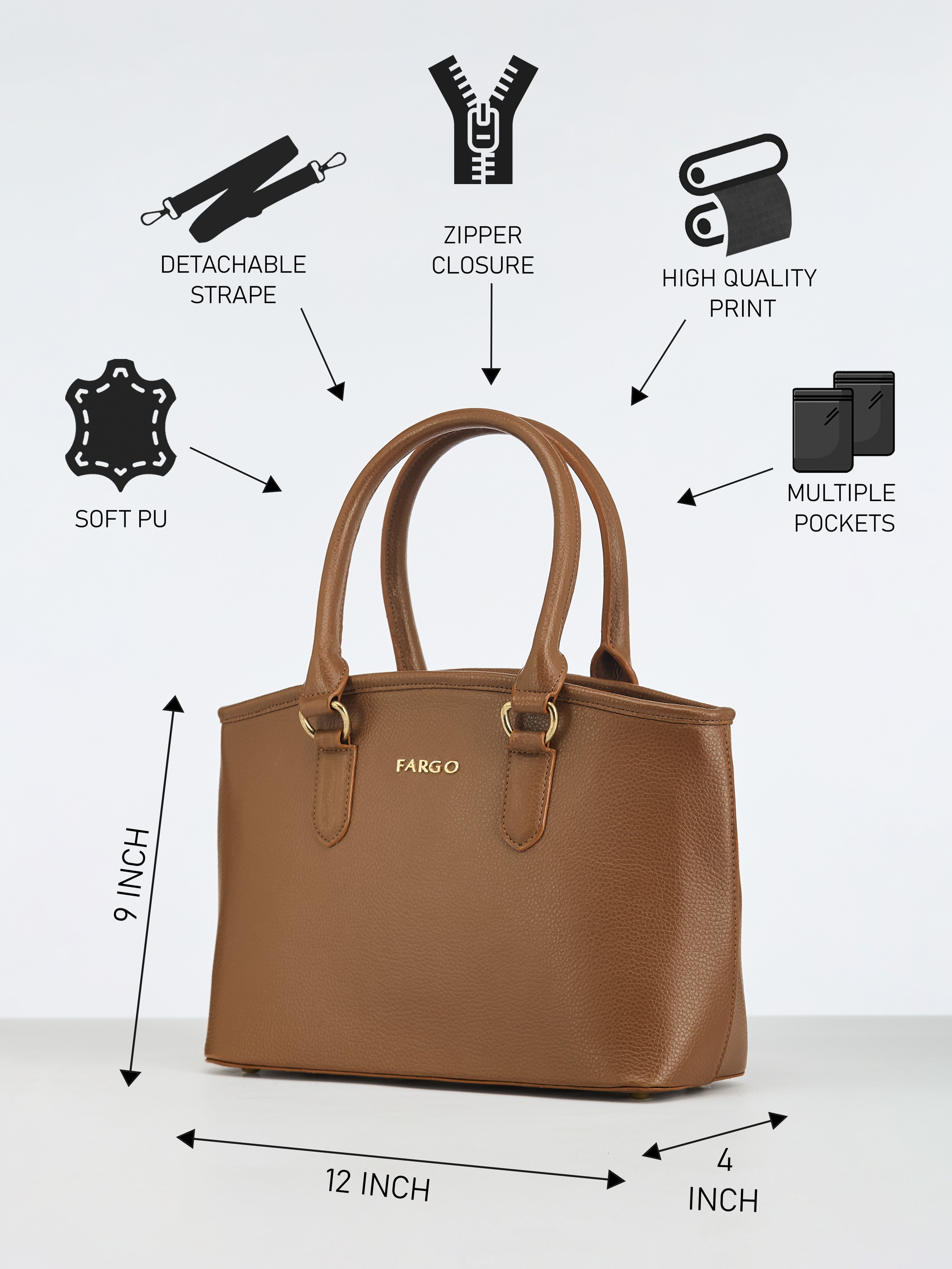 Valiant Tan Handbag for Women