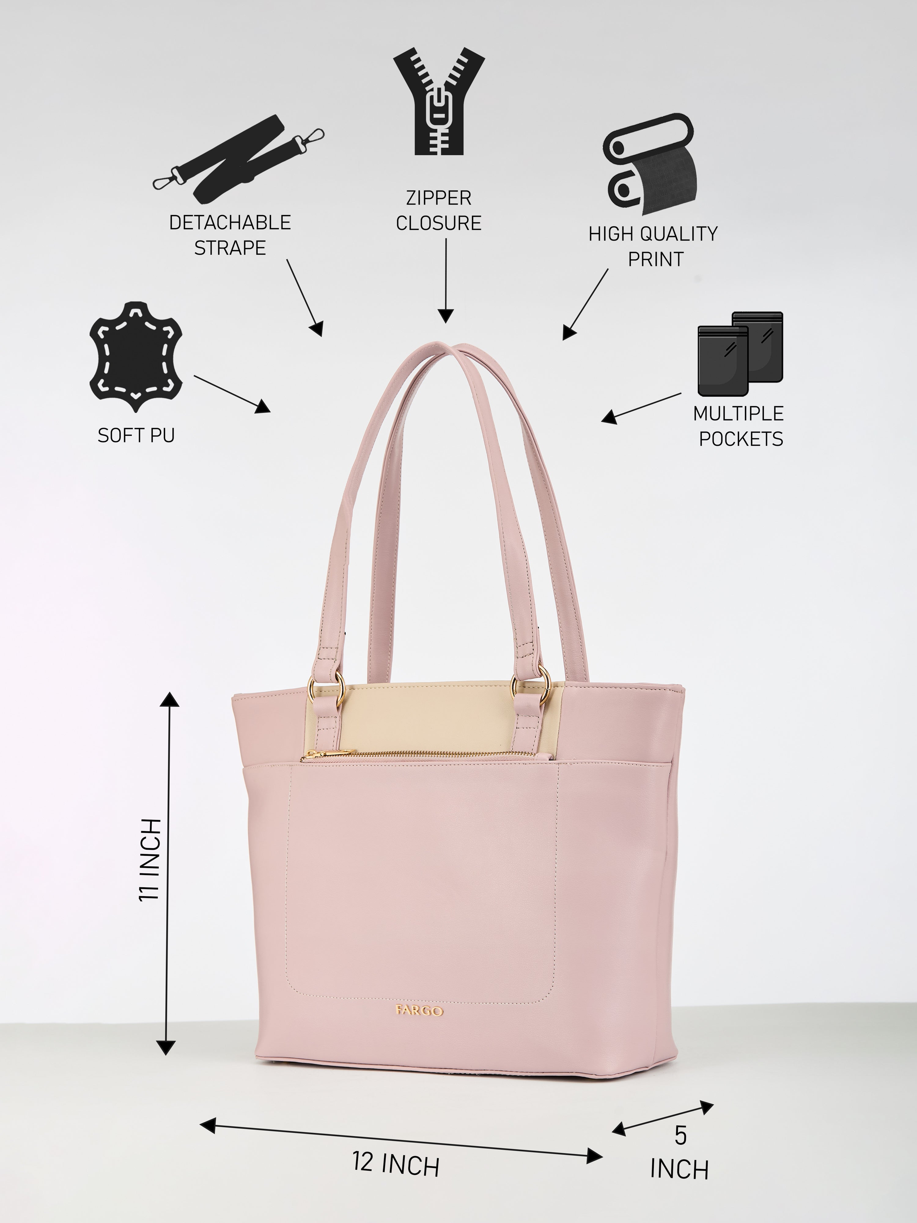 Trivana Pink Tote Bag for Women