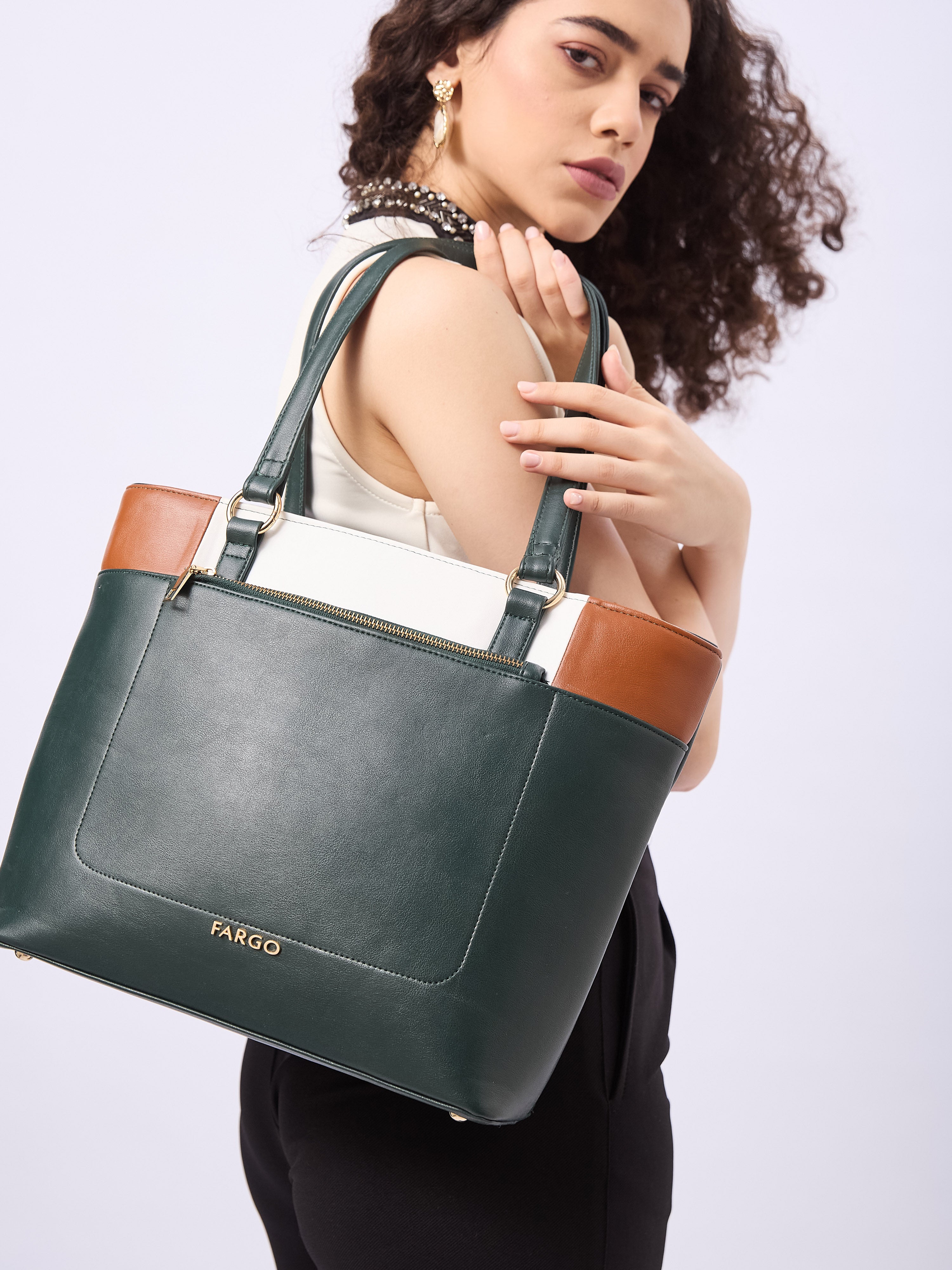 Trivana Green Tote Bag for Women