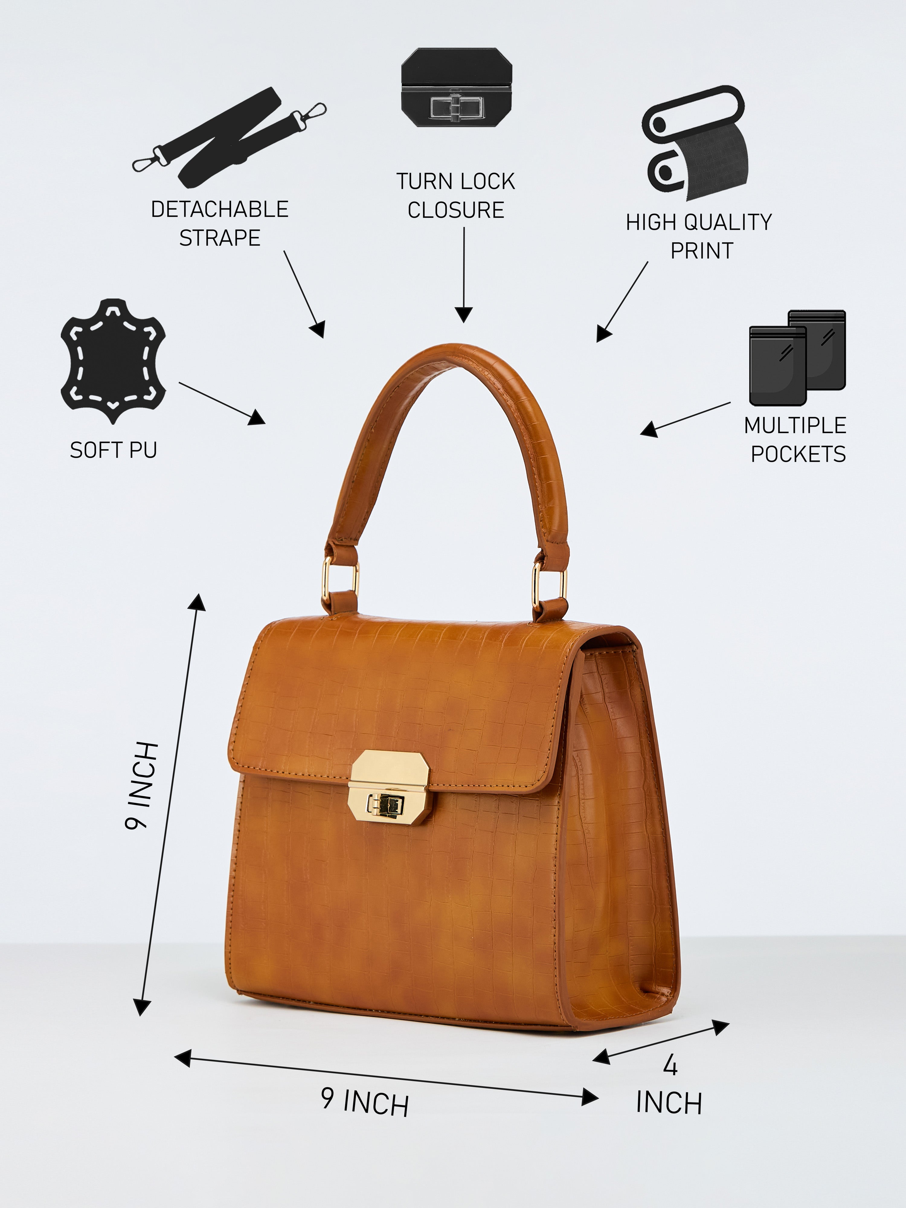 Dynasty Croco Handbag for Women