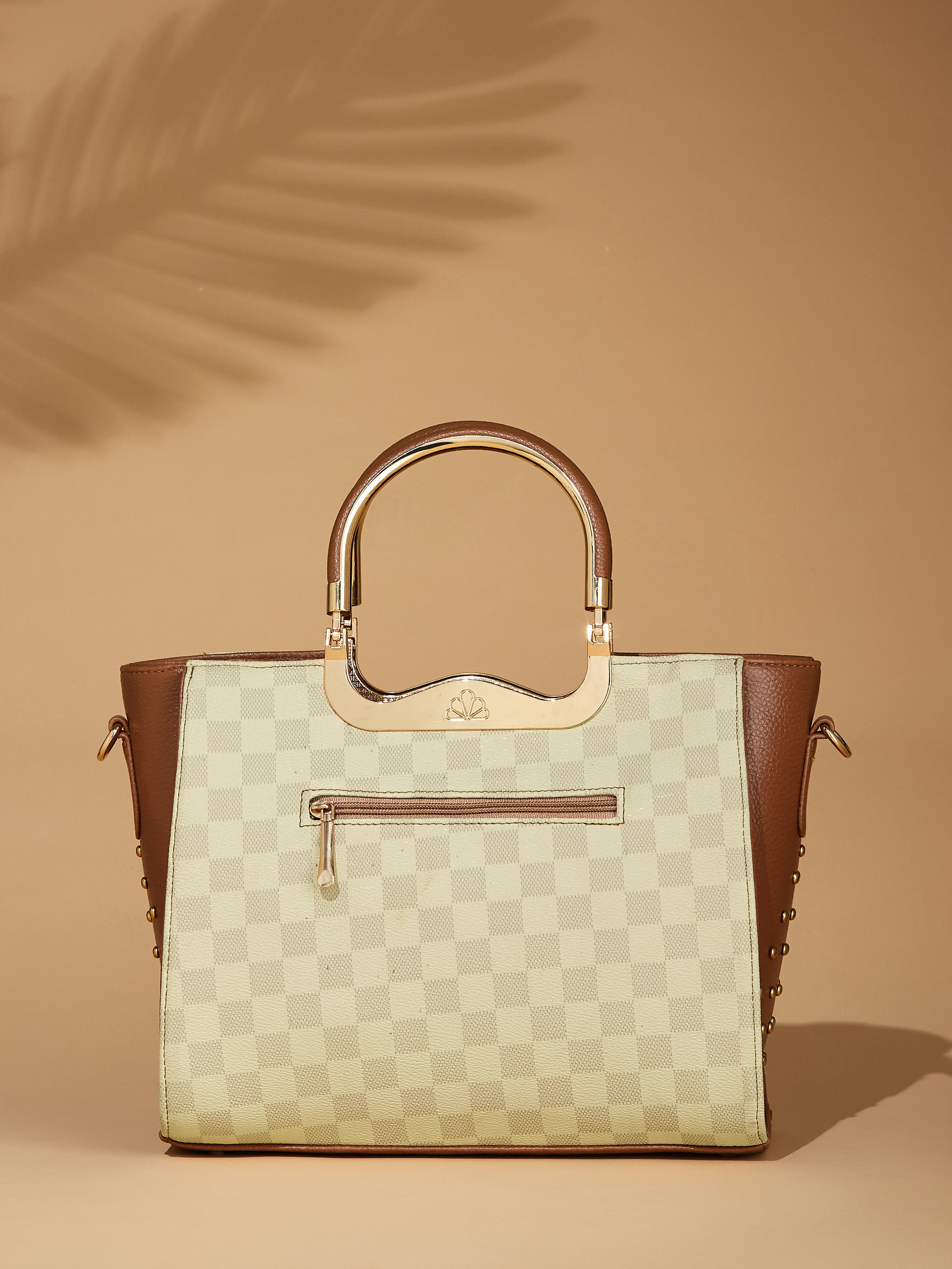 Vegan Leather Beige Women's Handbag