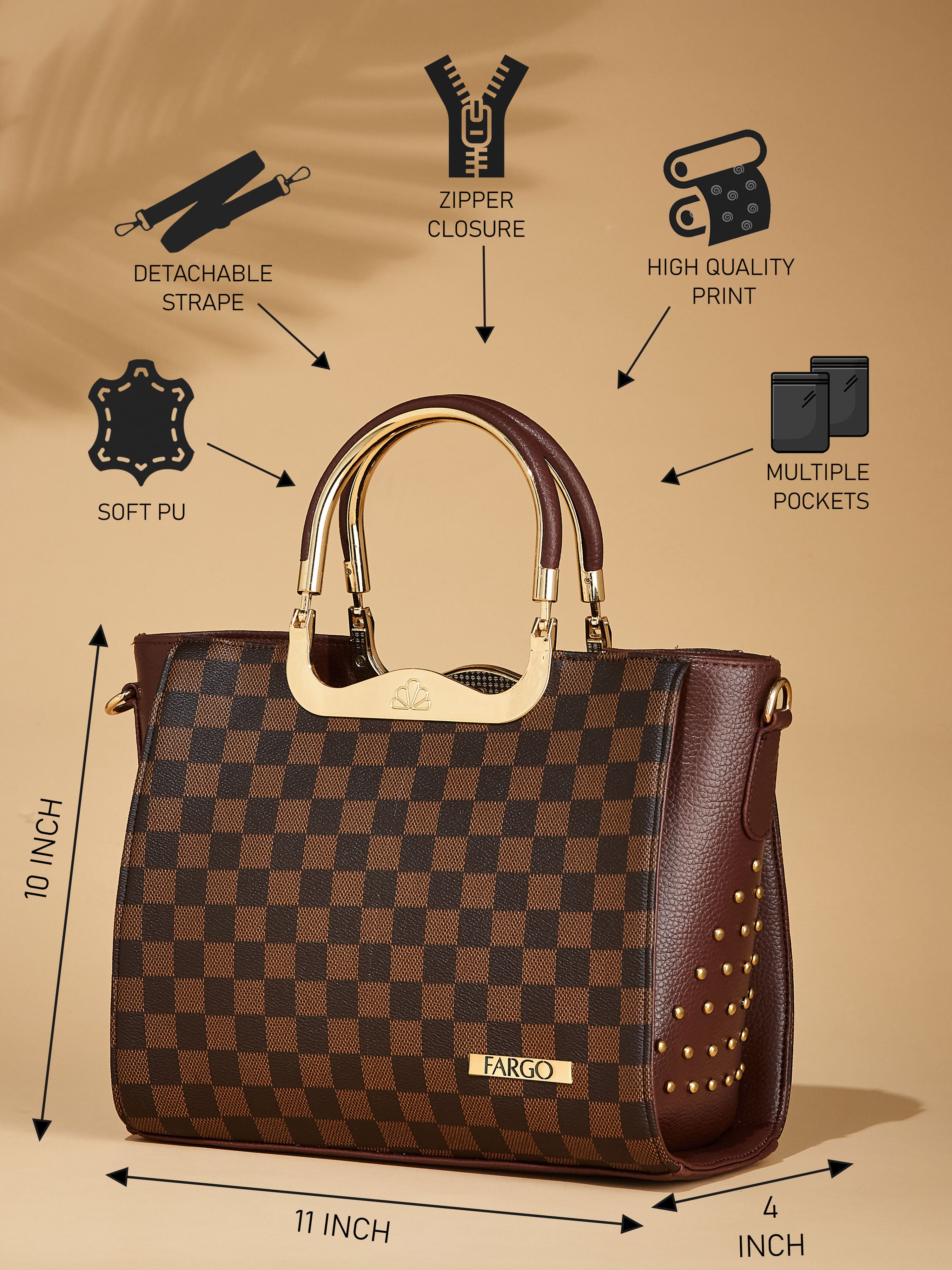 Vegan Leather Brown Women's Tote