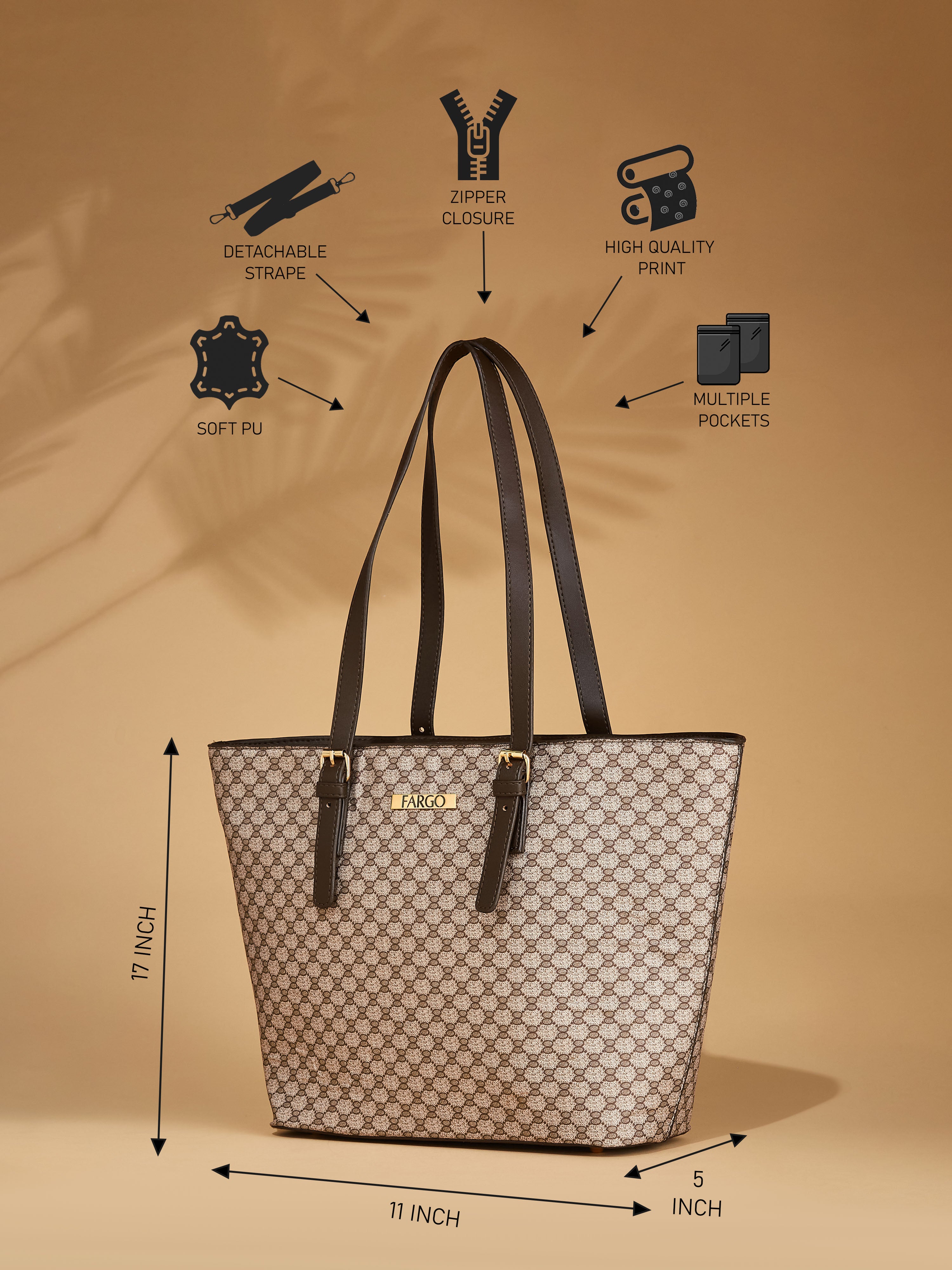 Vegan Leather Brown Women's Tote