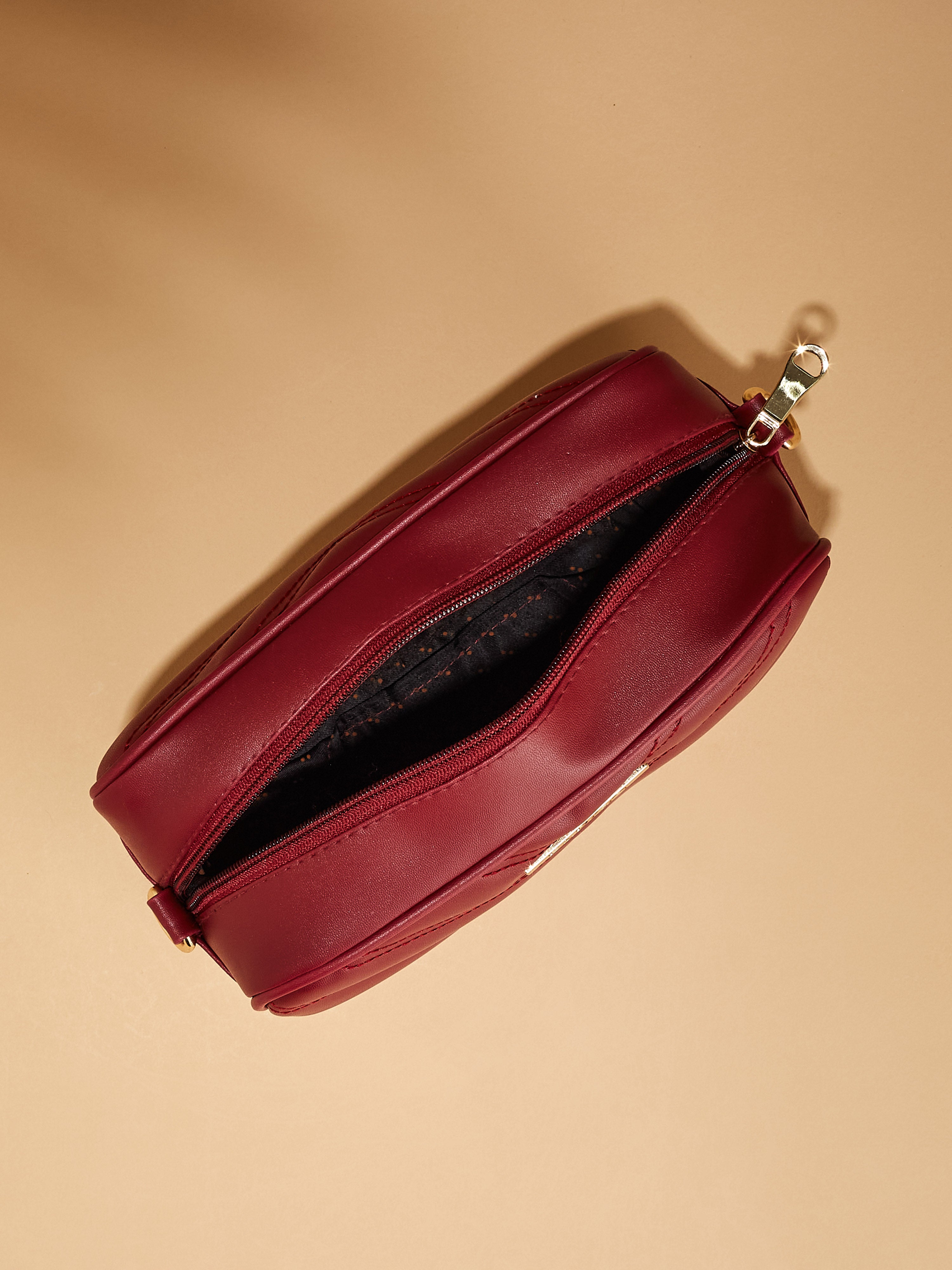 Vegan Leather Maroon Women's Crossbody