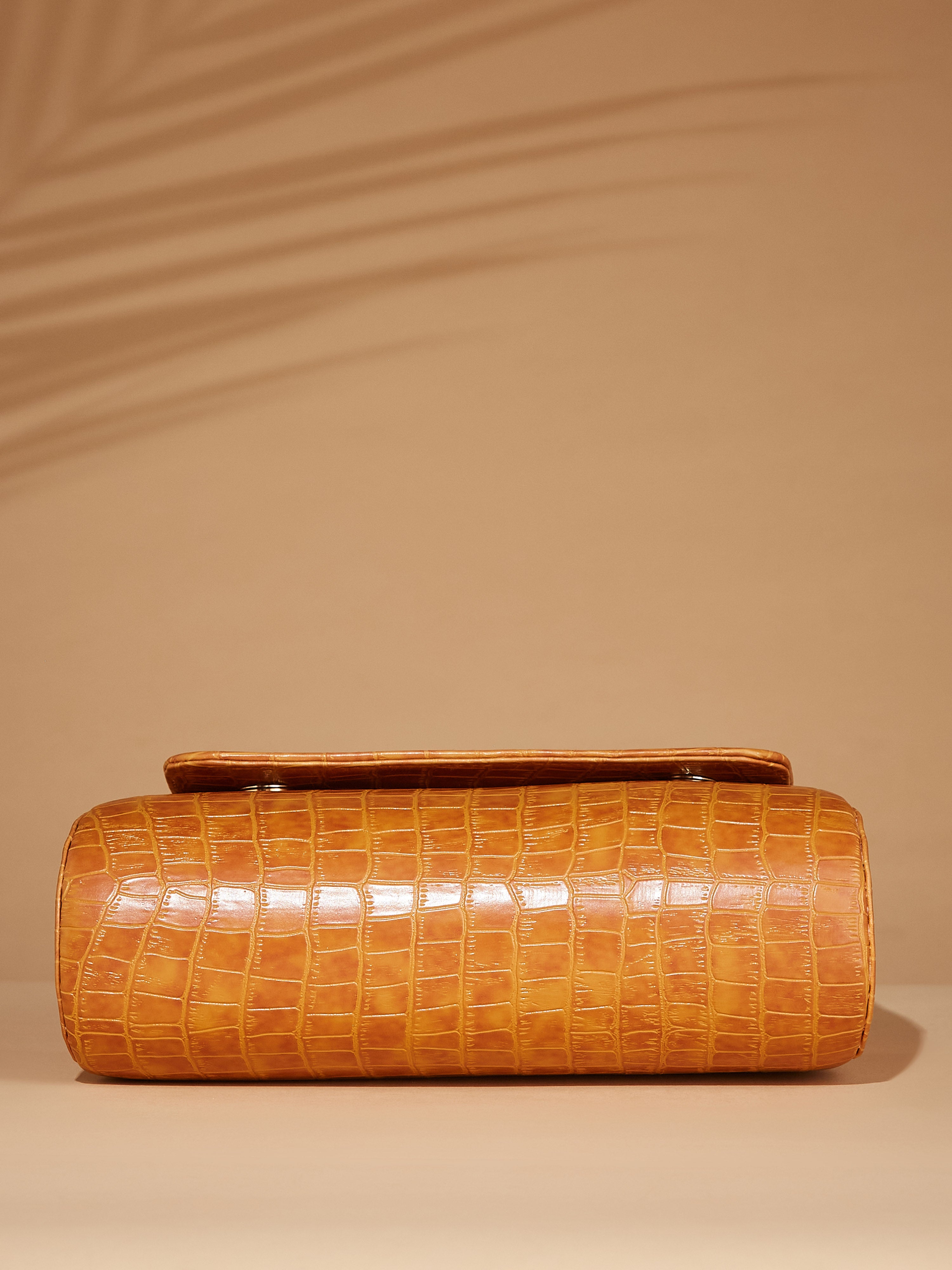 vegan leather yellow women's shoulder bag