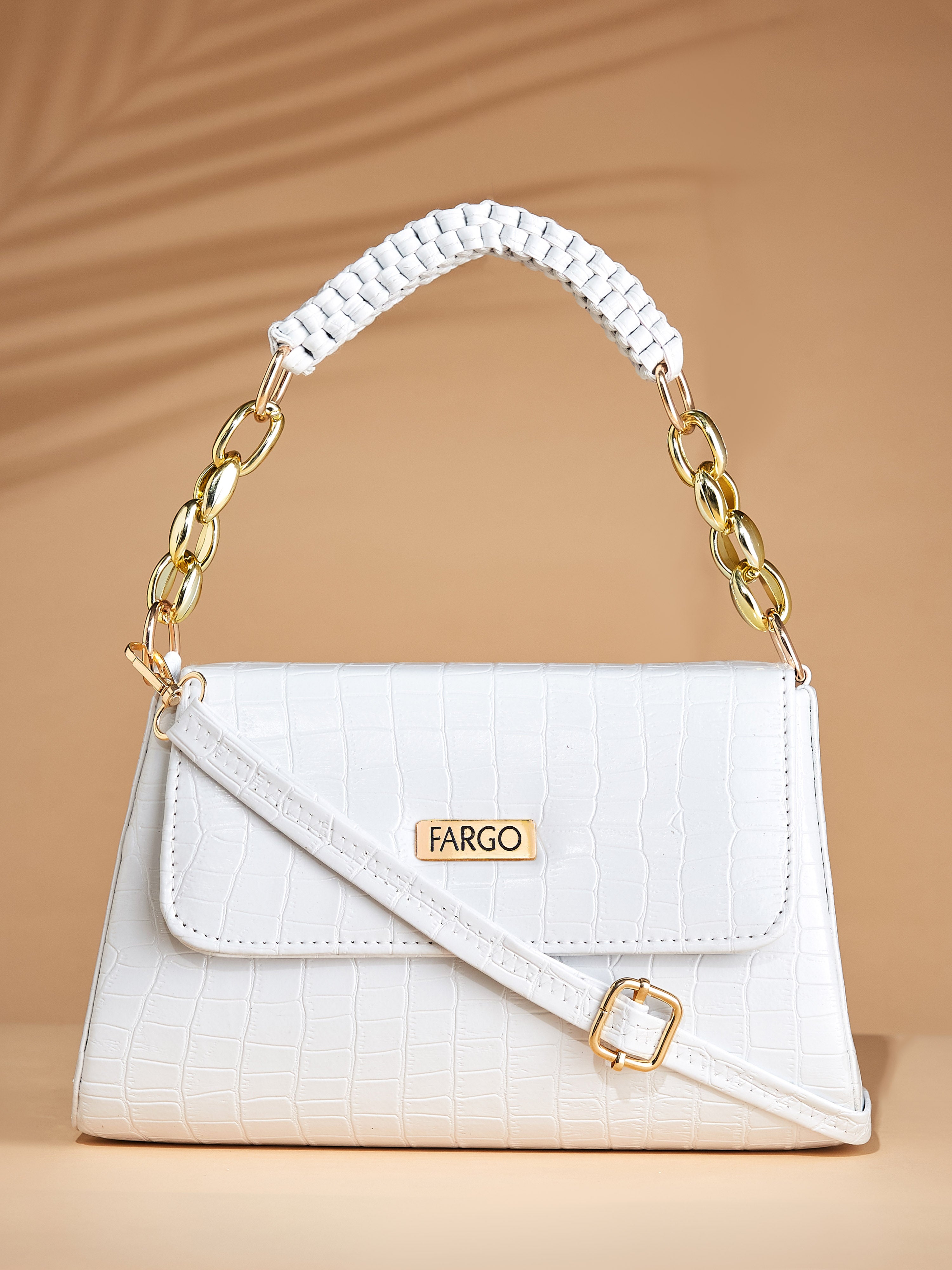 Vegan Leather Women's White Shoulder Bag