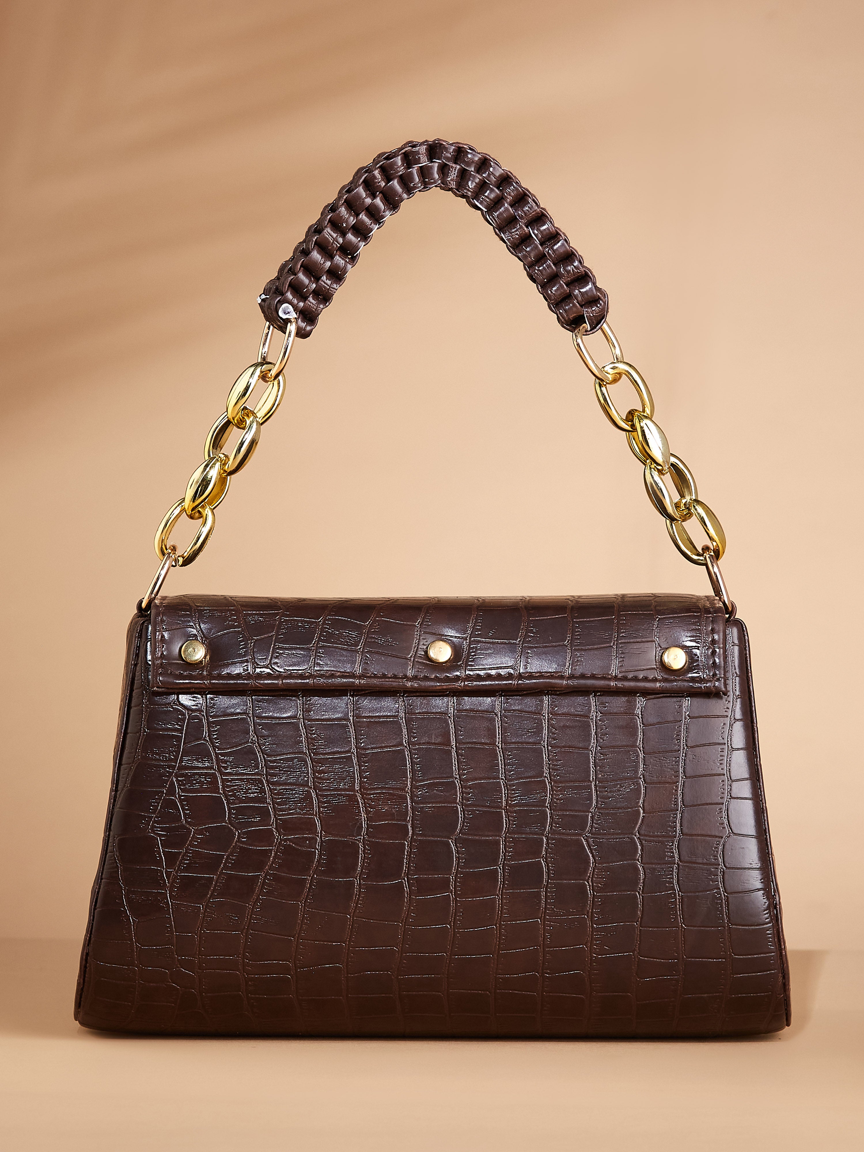 Vegan Leather Women's Brown Shoulder Bag