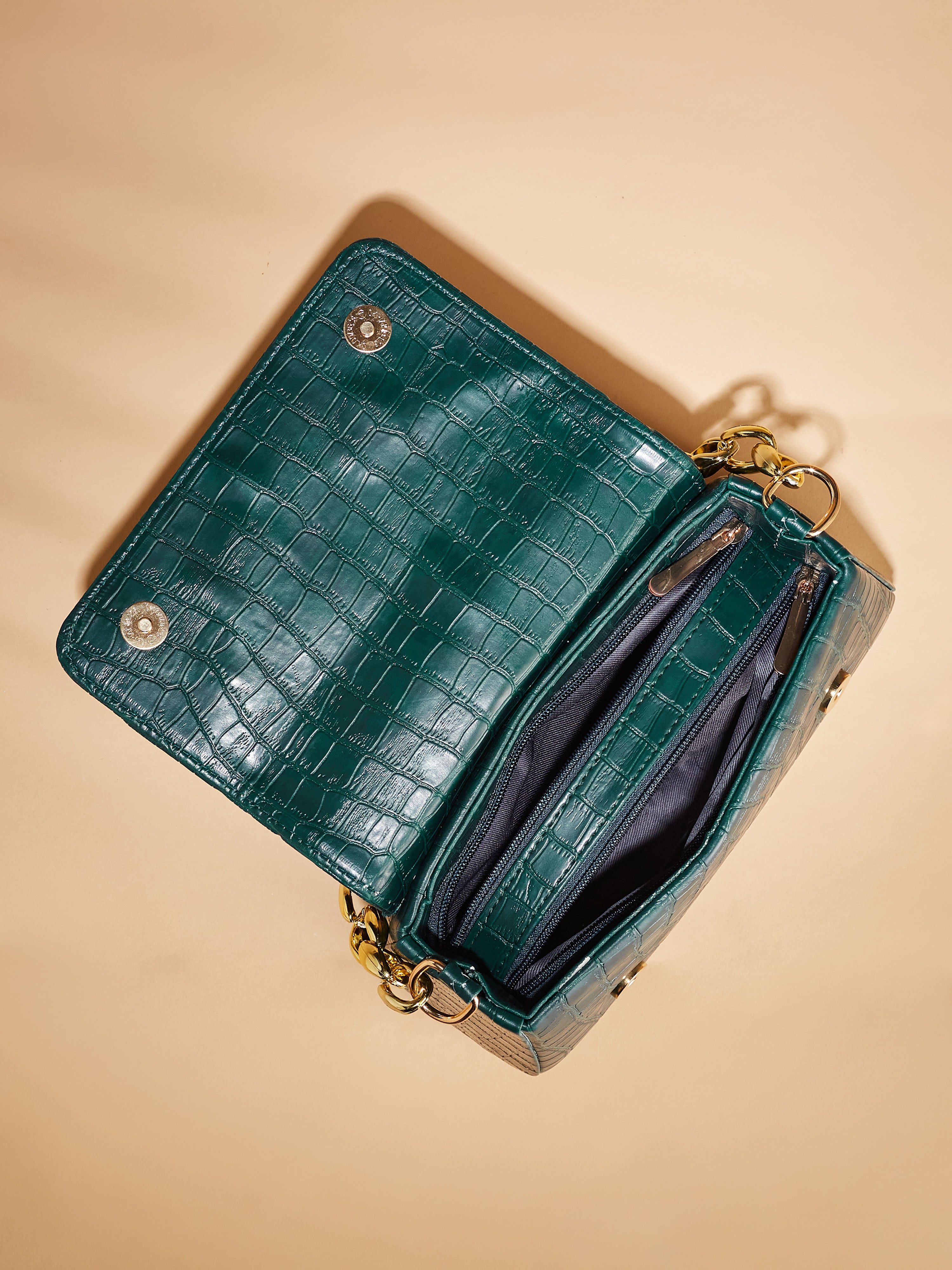 Vegan Leather Green Women's Shoulder Bag
