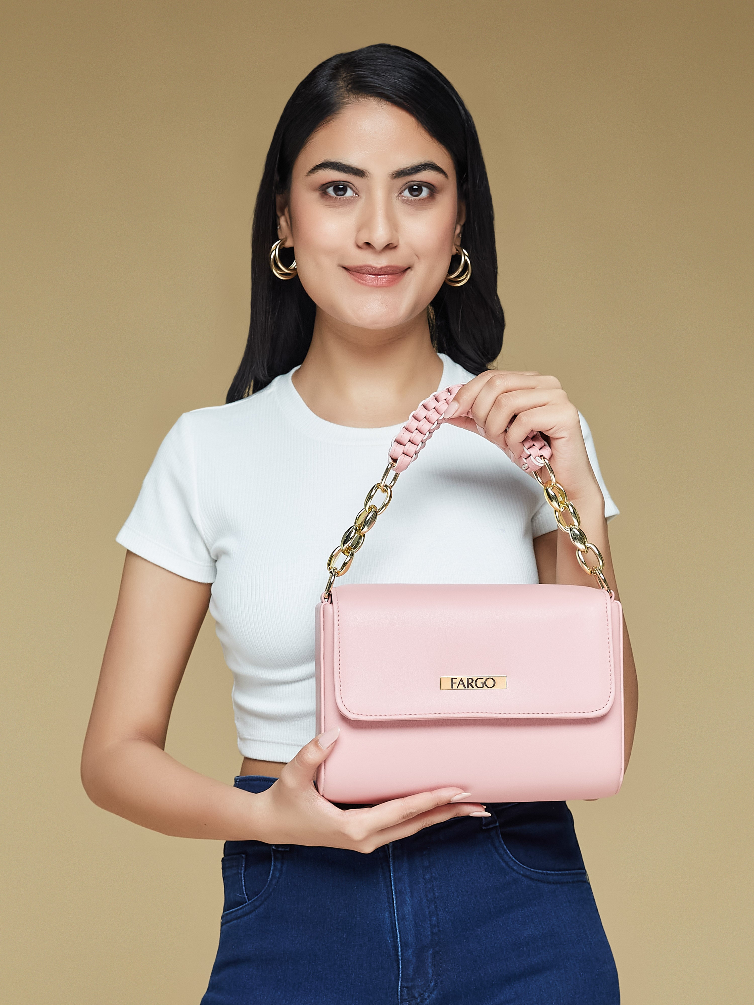 vegan leather pink womens's shoulder bag