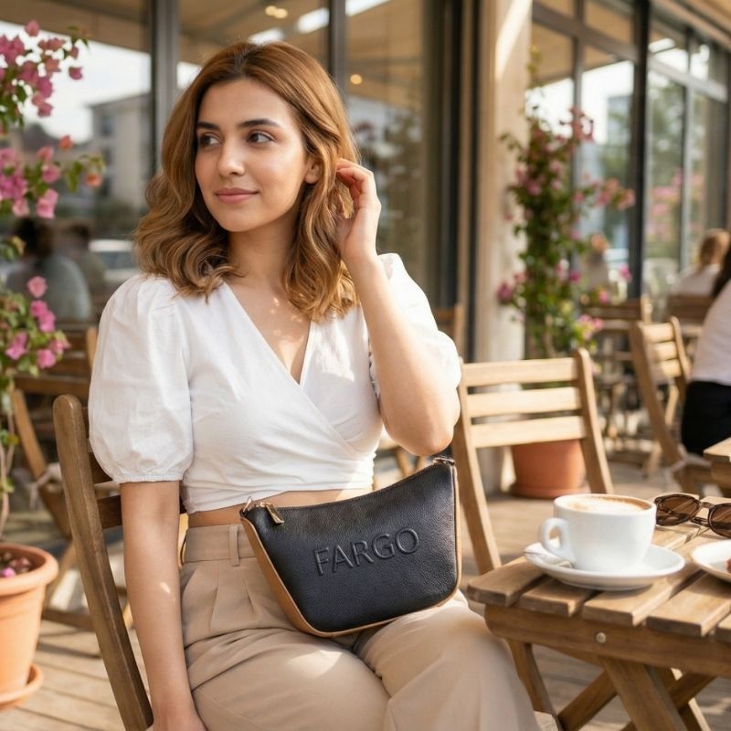 Vista Black Shoulder Bag for Women