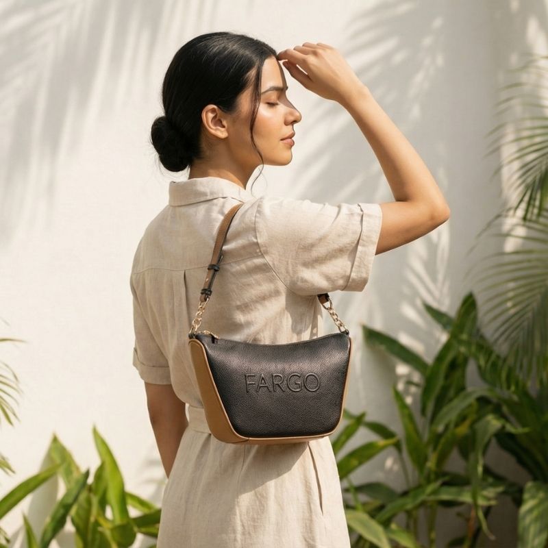 Vista Black Shoulder Bag for Women