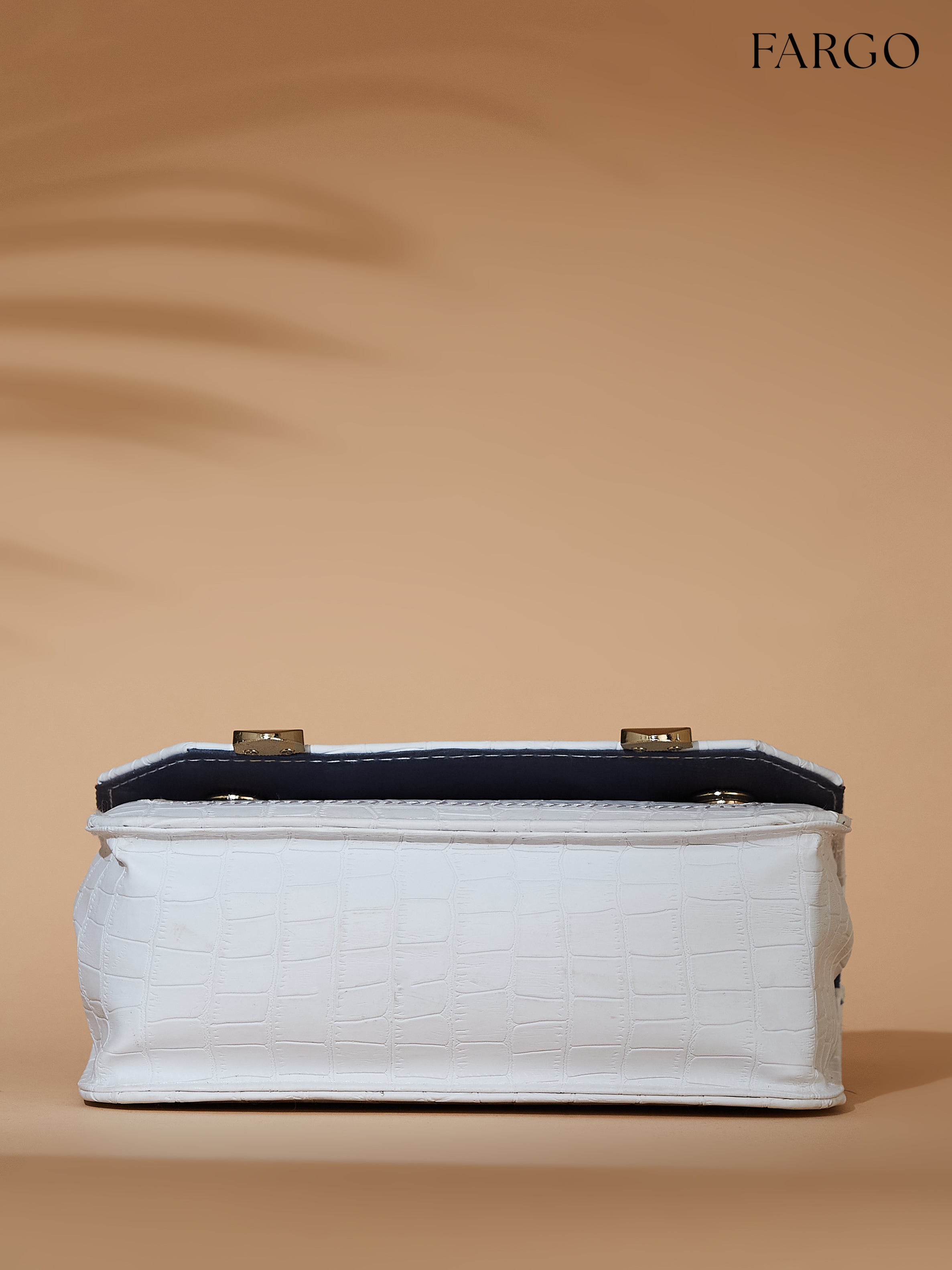 croco vegan leather white women's crossbody bag