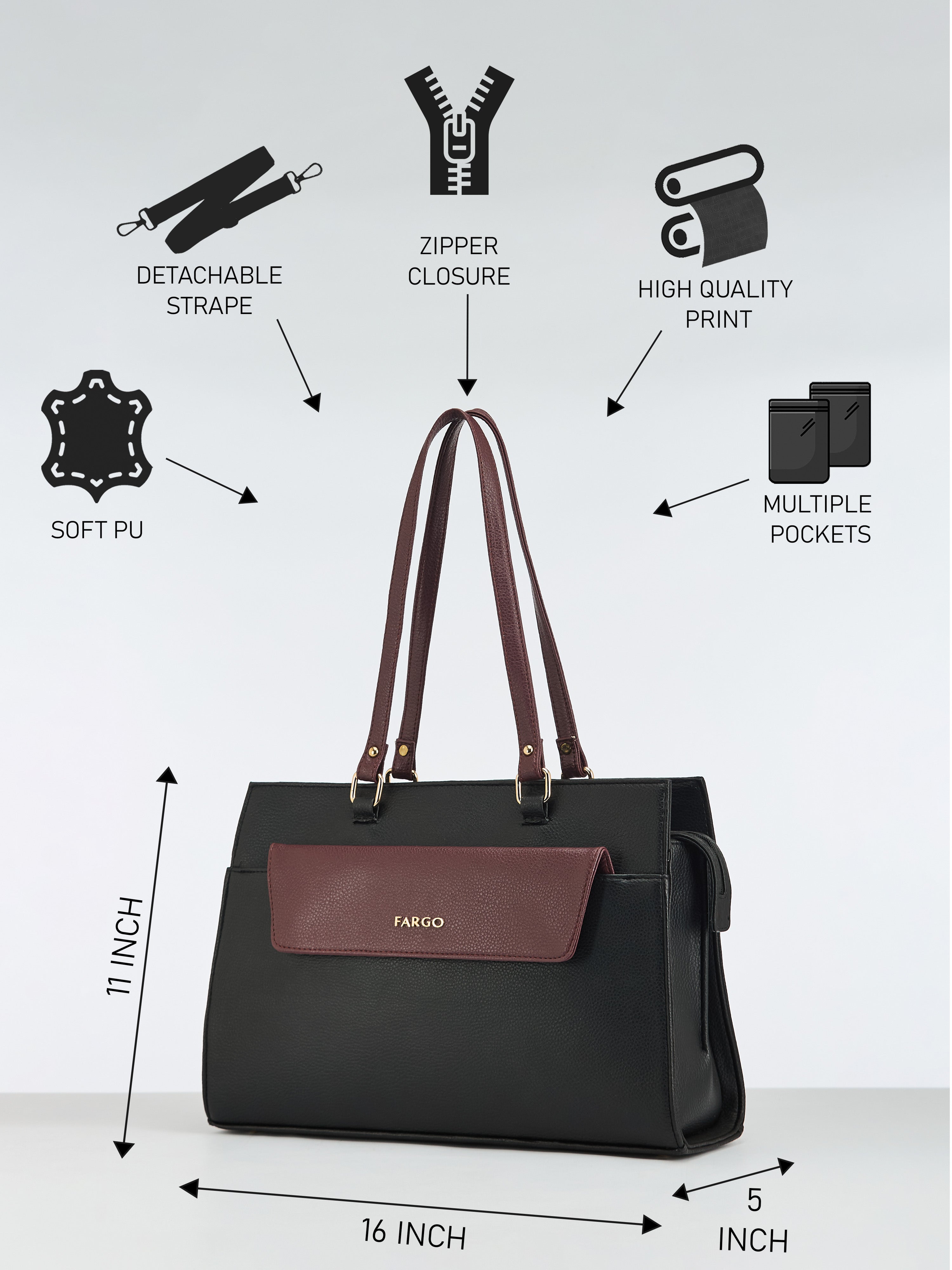 Verve Black Tote Bag for Women