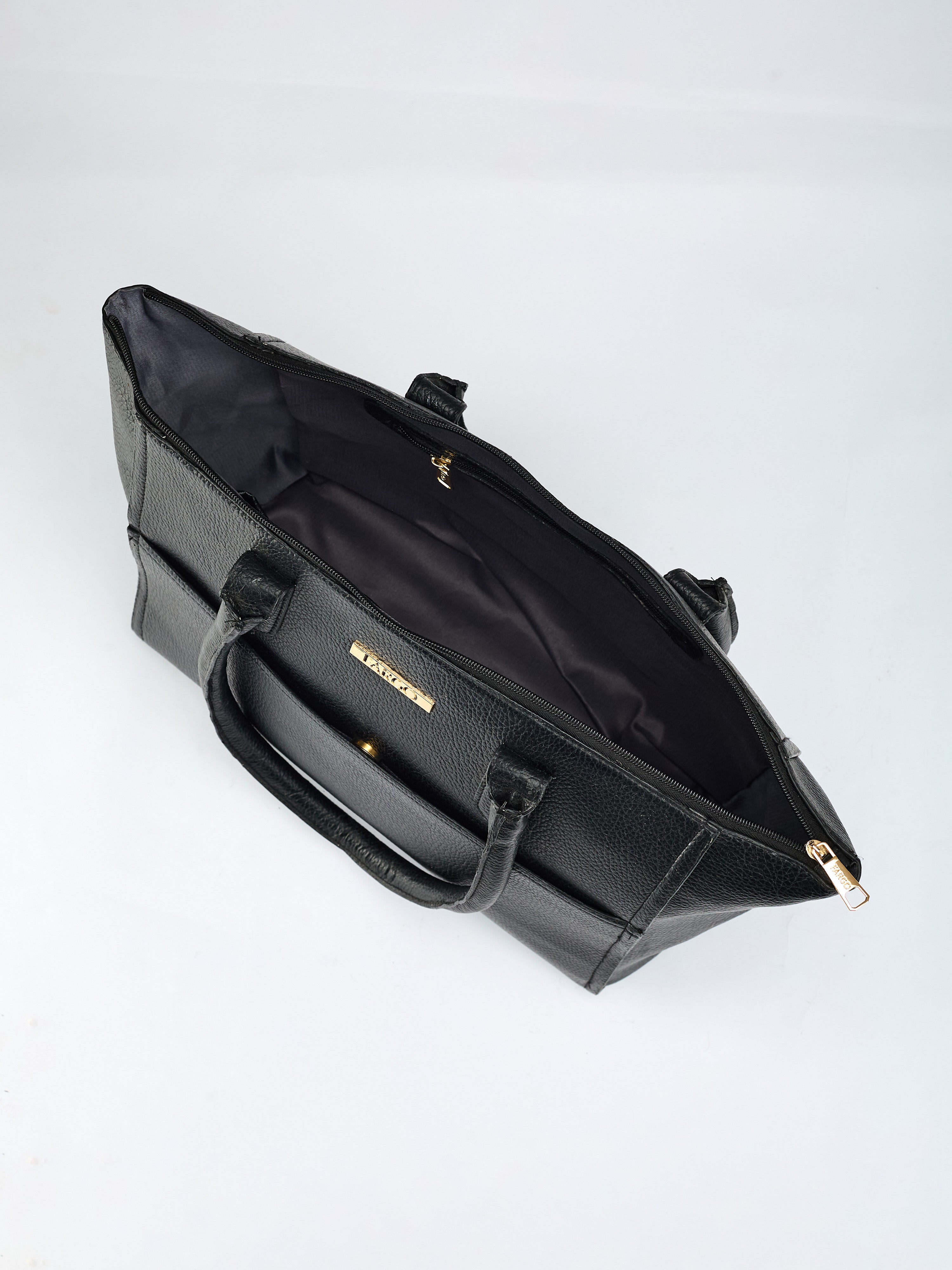 Stella Vegan Leather Black Tote Bag