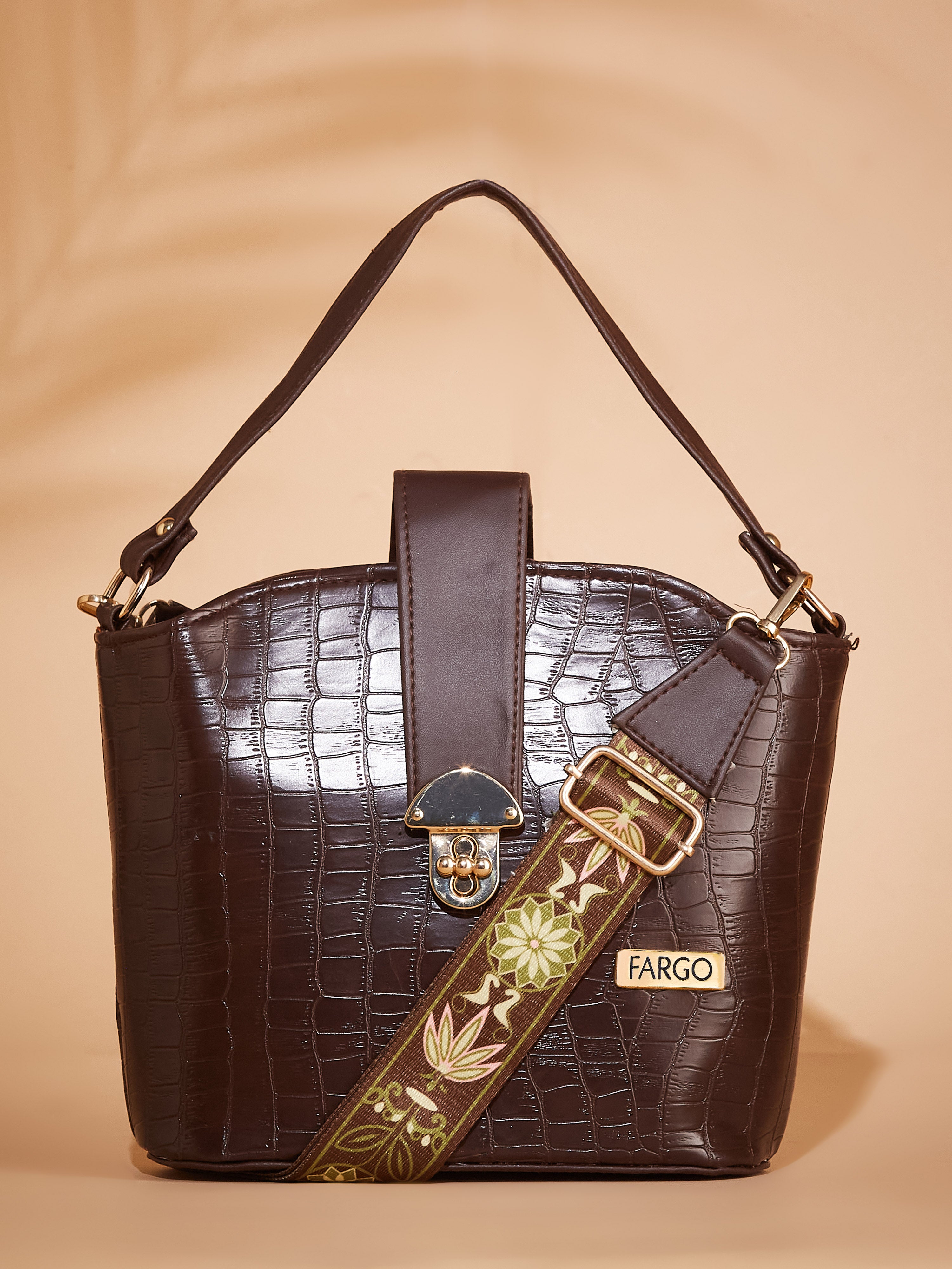Vegan Leather Women's Brown Sling Bag