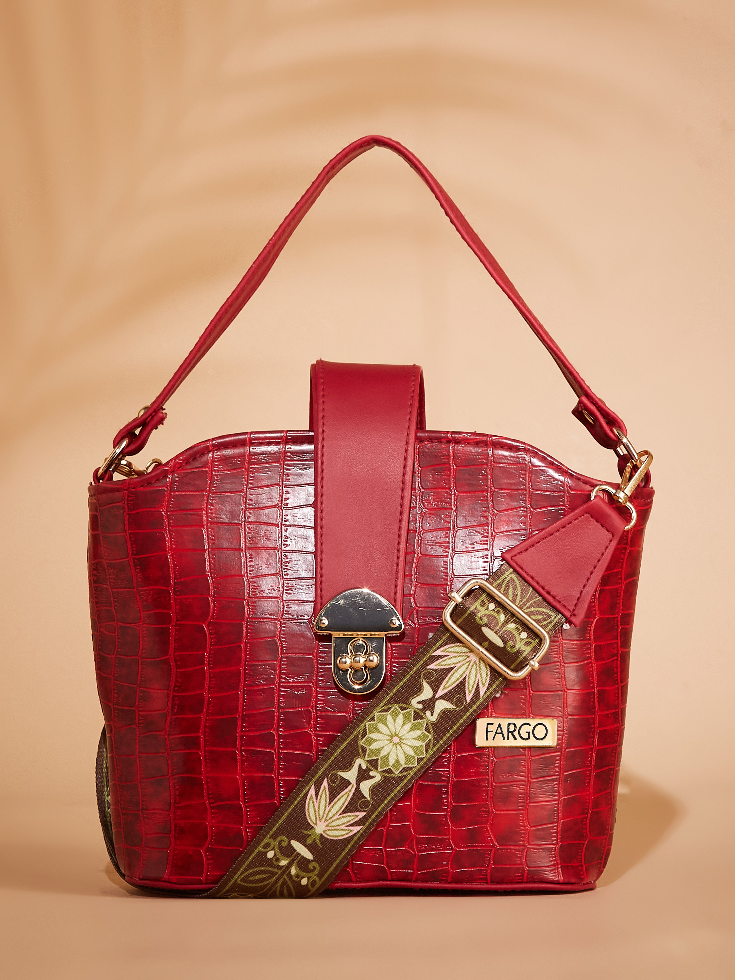 Vegan Leather Women's Maroon Sling Bag