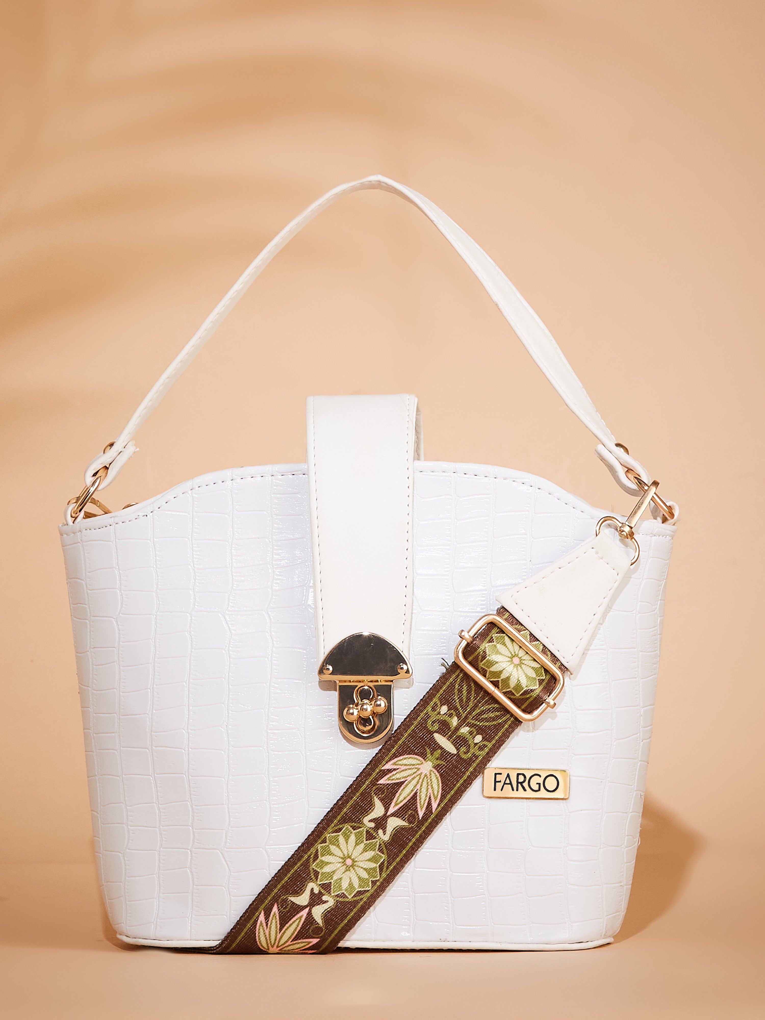 Vegan Leather Women's White Sling Bag