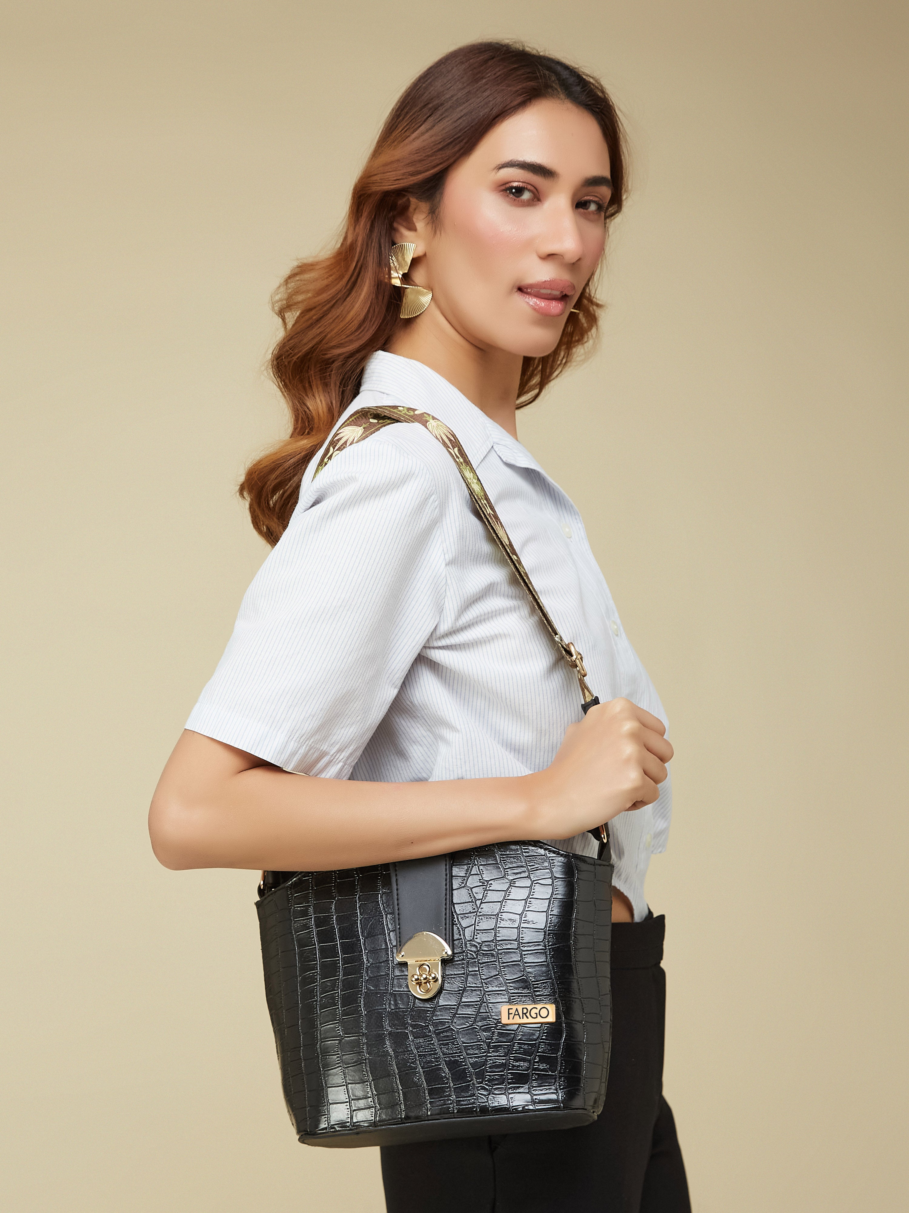 Vegan Leather Women's Black Sling Bag