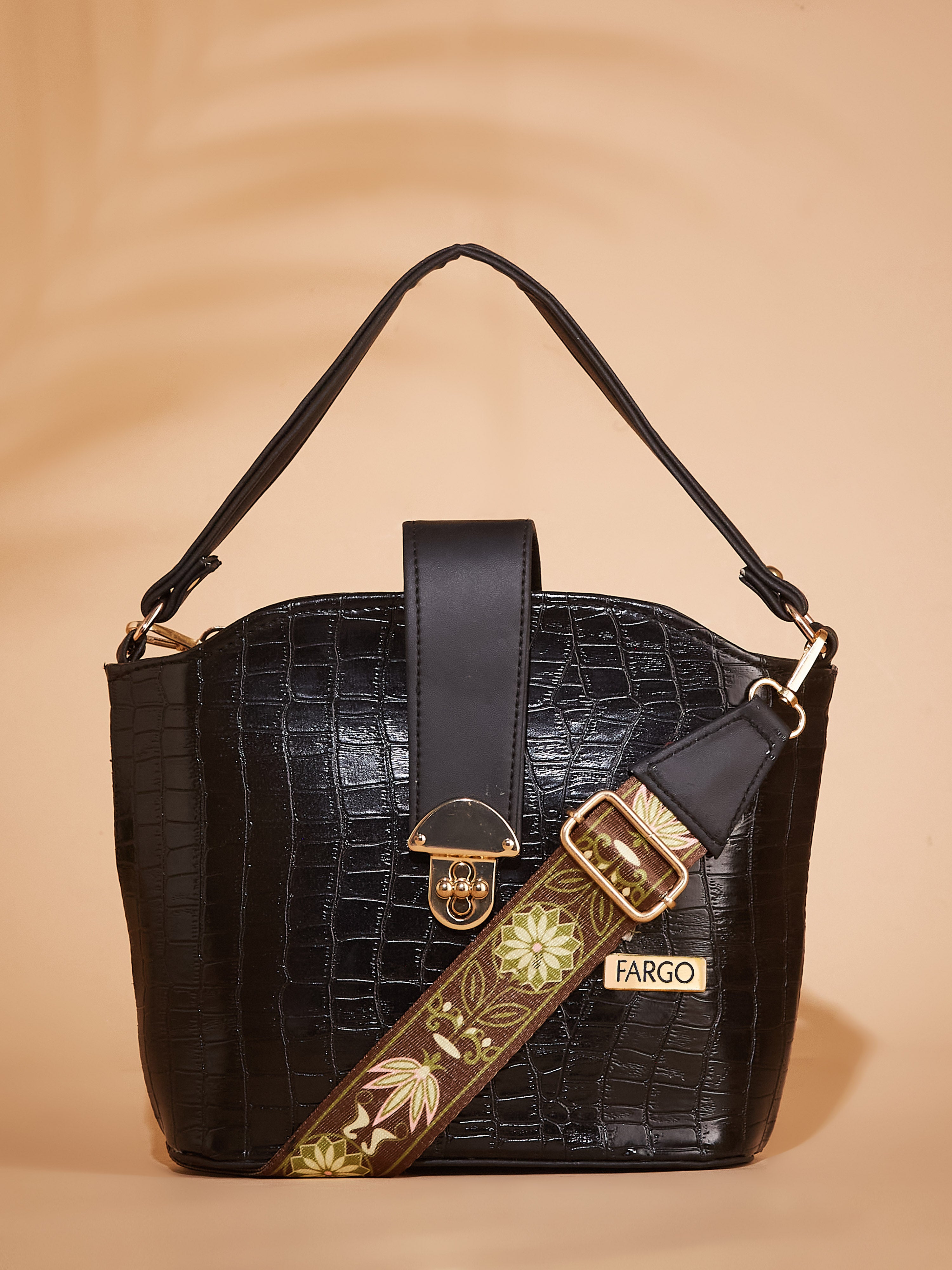 Vegan Leather Women's Black Sling Bag