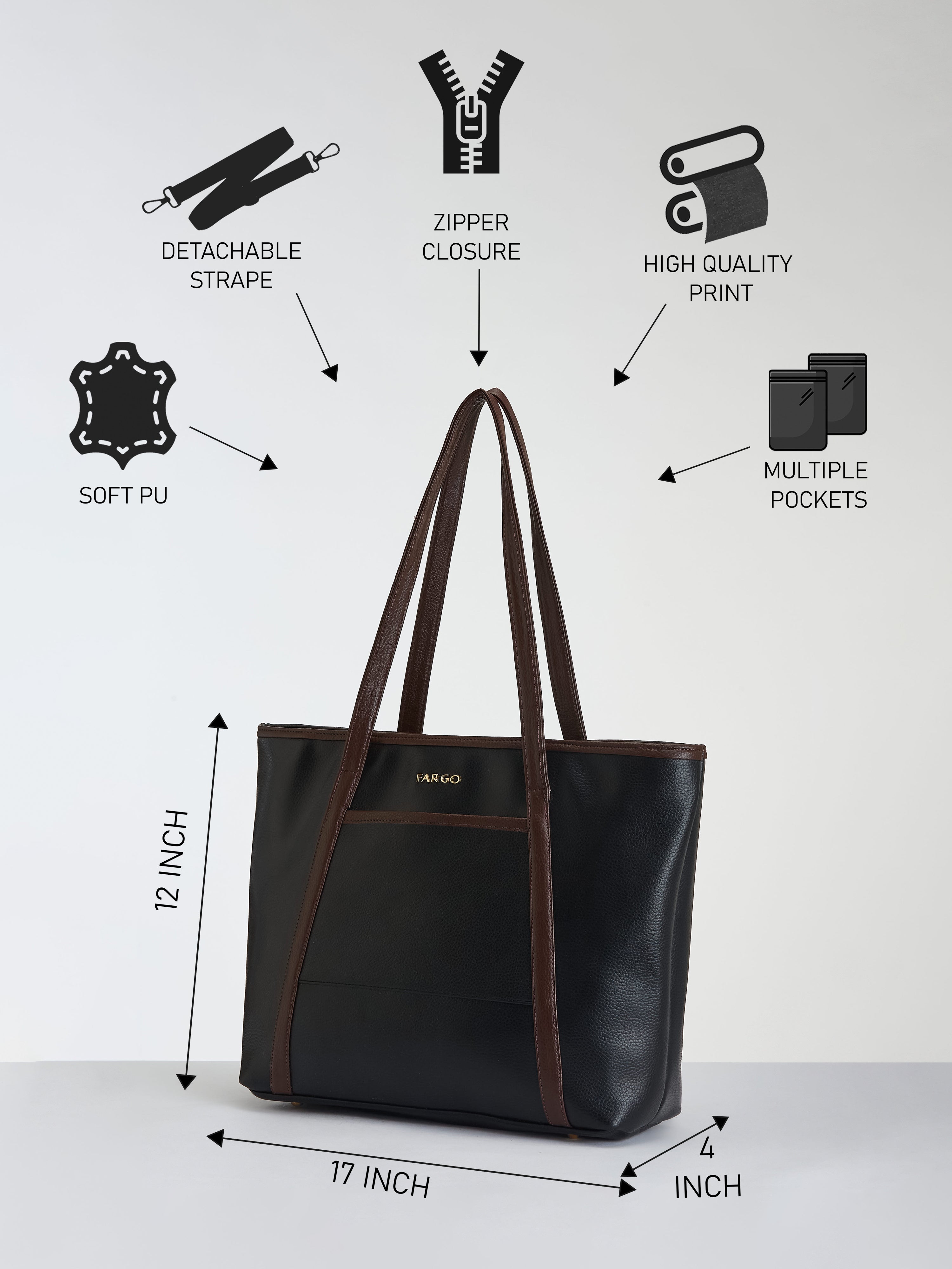 Axis Black Tote for Women