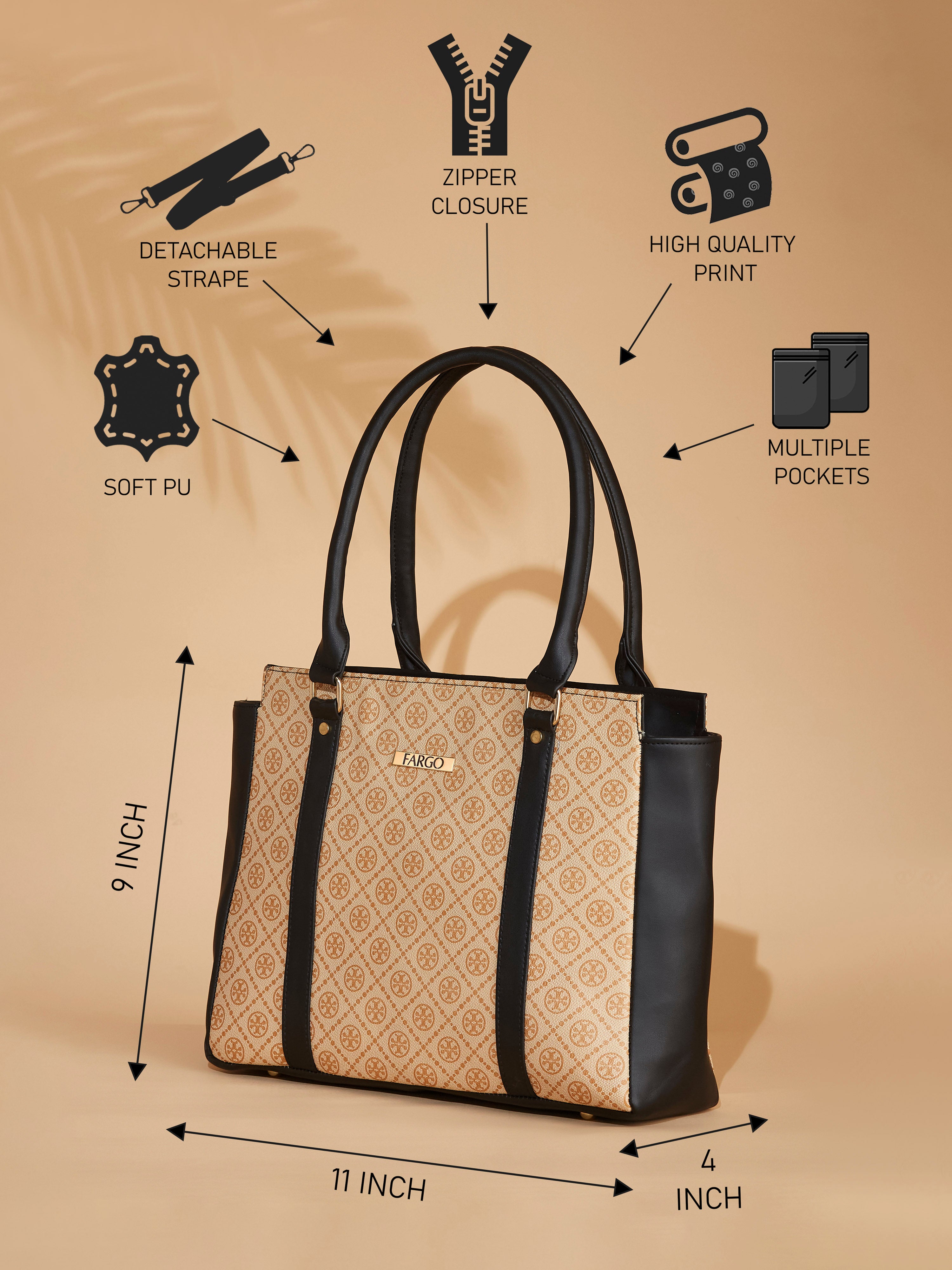 Vegan Leather Beige Women's Handbag