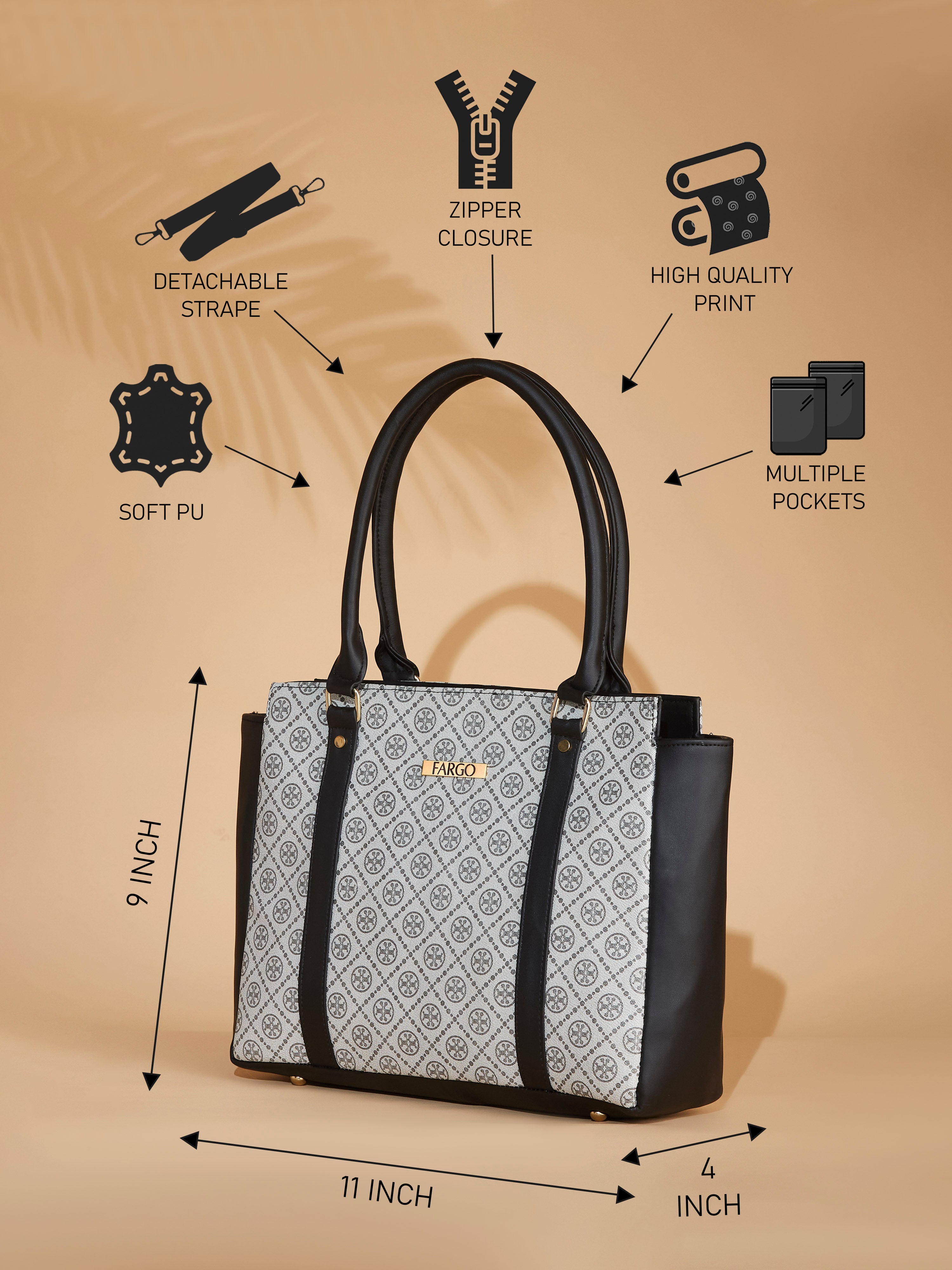 Vegan Leather White Women's Handbag