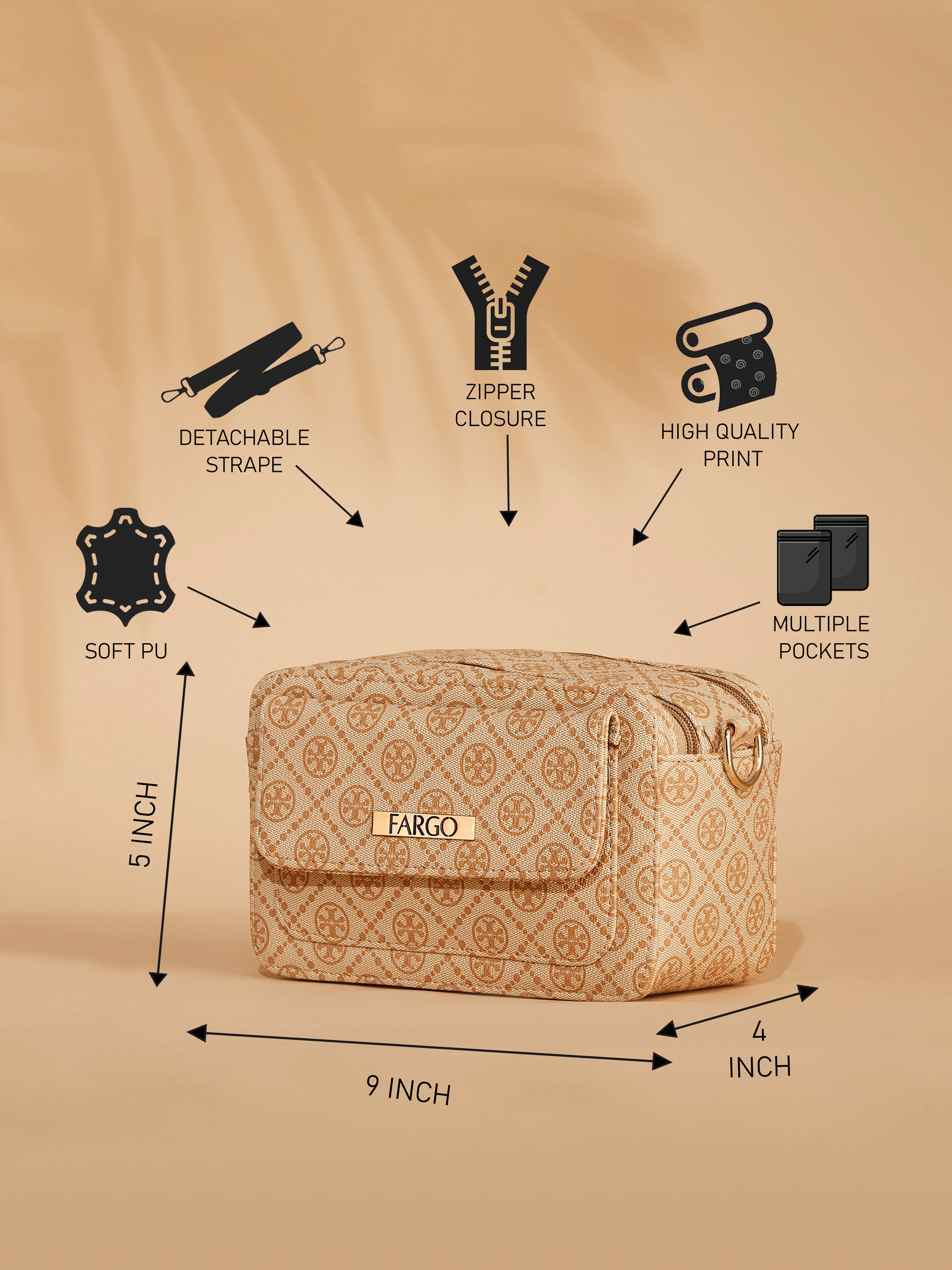 Vegan Leather Beige Women's Shoulder Bag