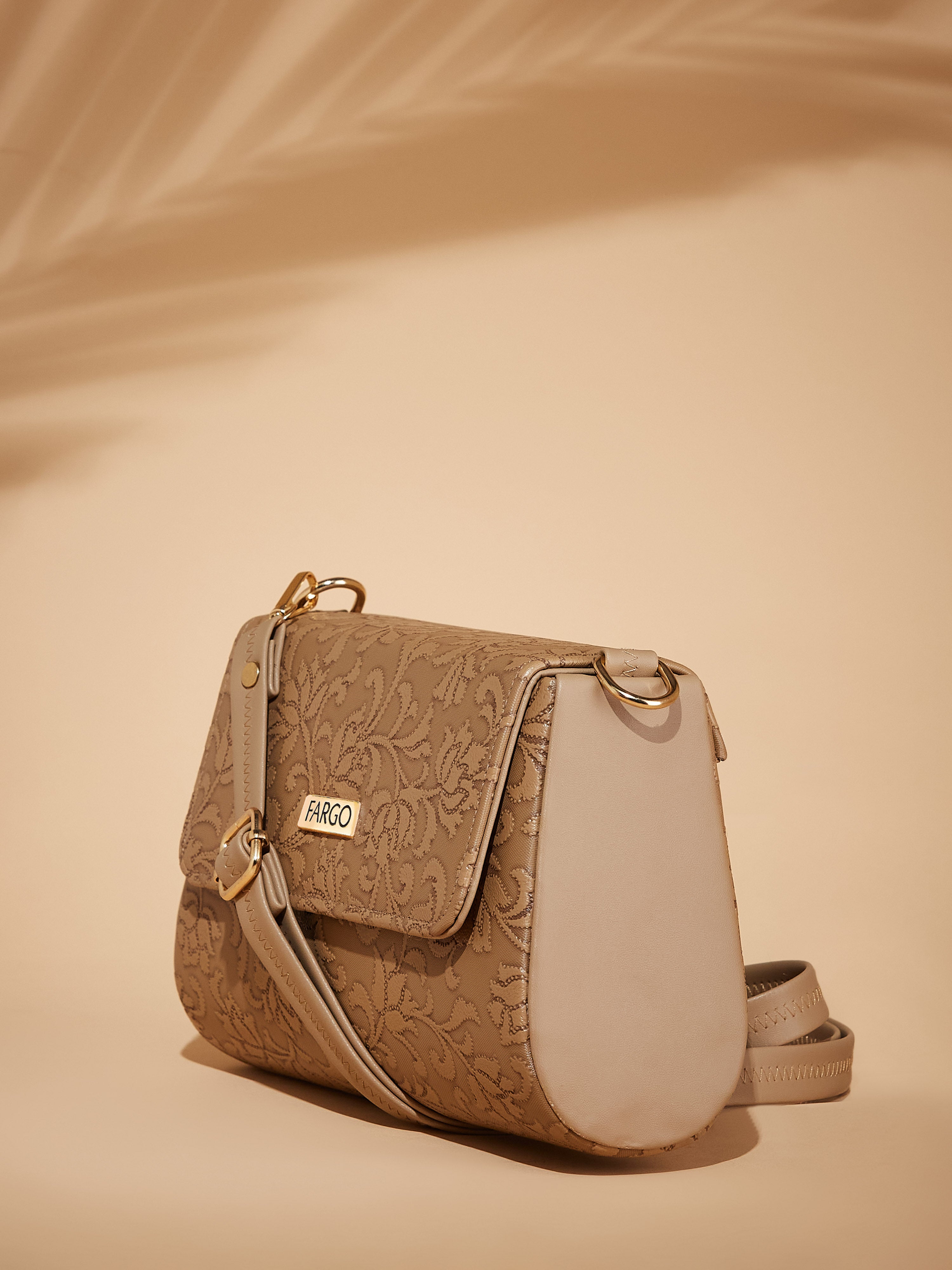 Vegan Leather Beige Women's Bucket Sling Bag