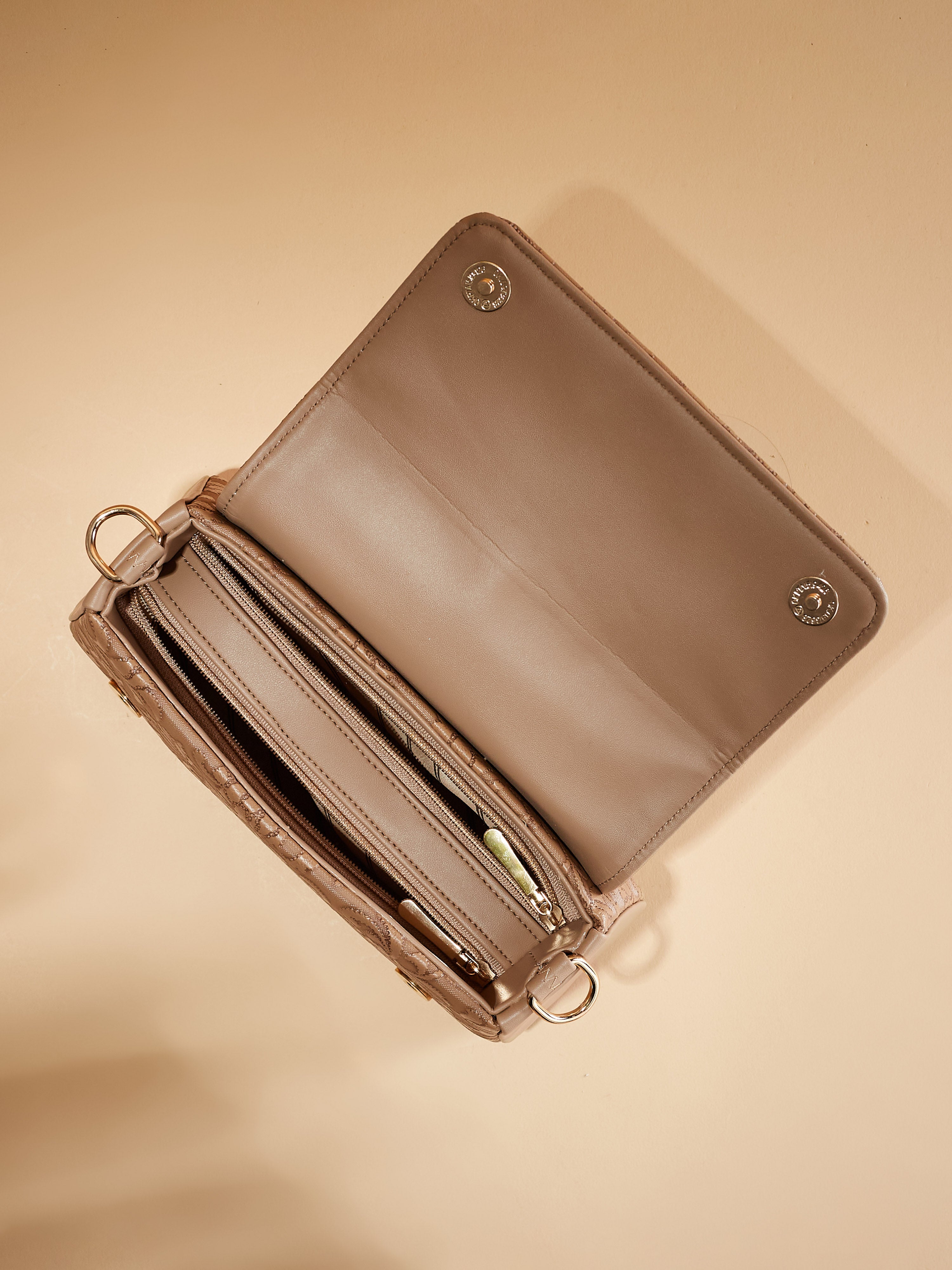 Vegan Leather Beige Women's Bucket Sling Bag