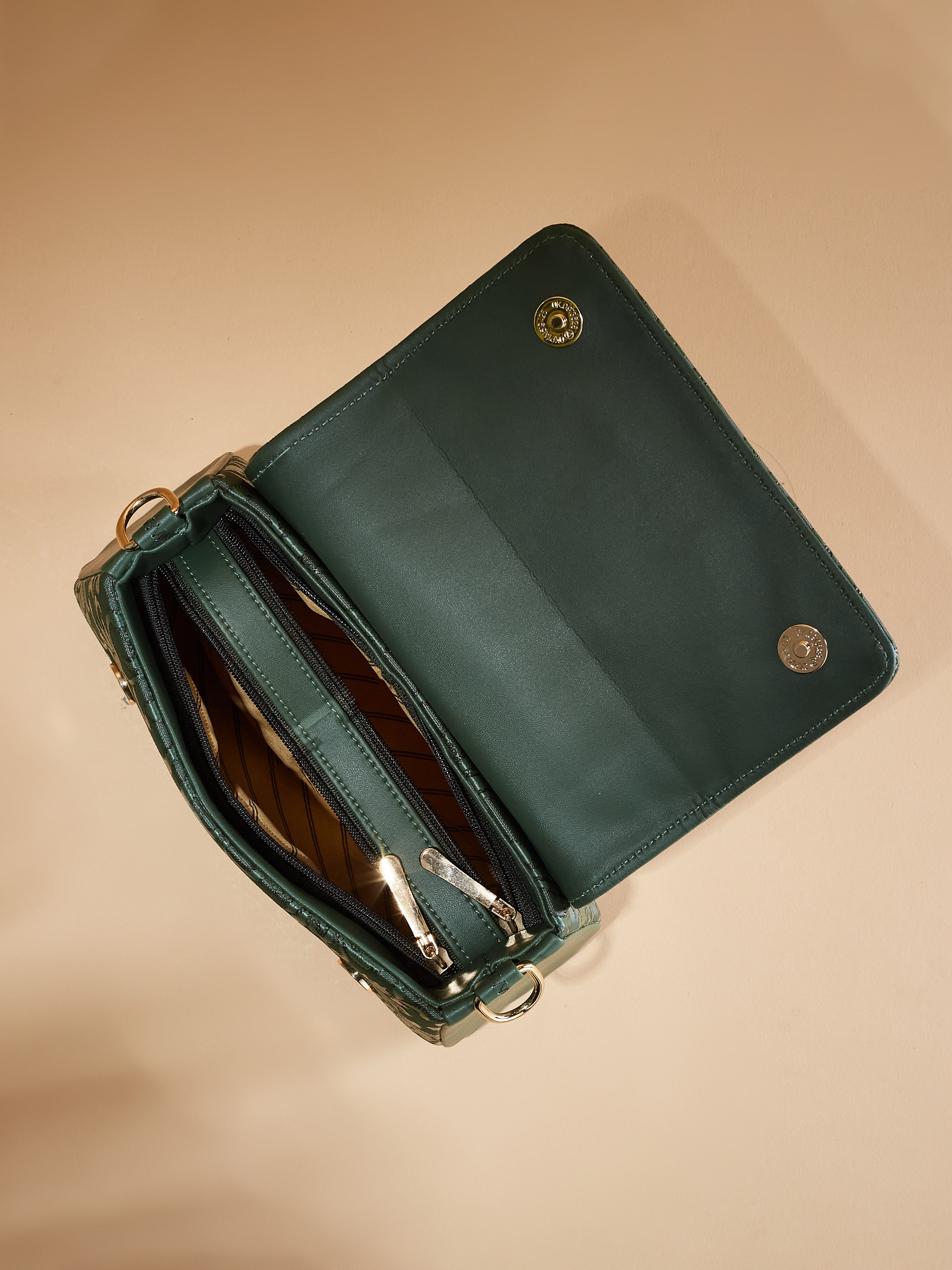 Vegan Leather Green Women's Bucket Sling Bag
