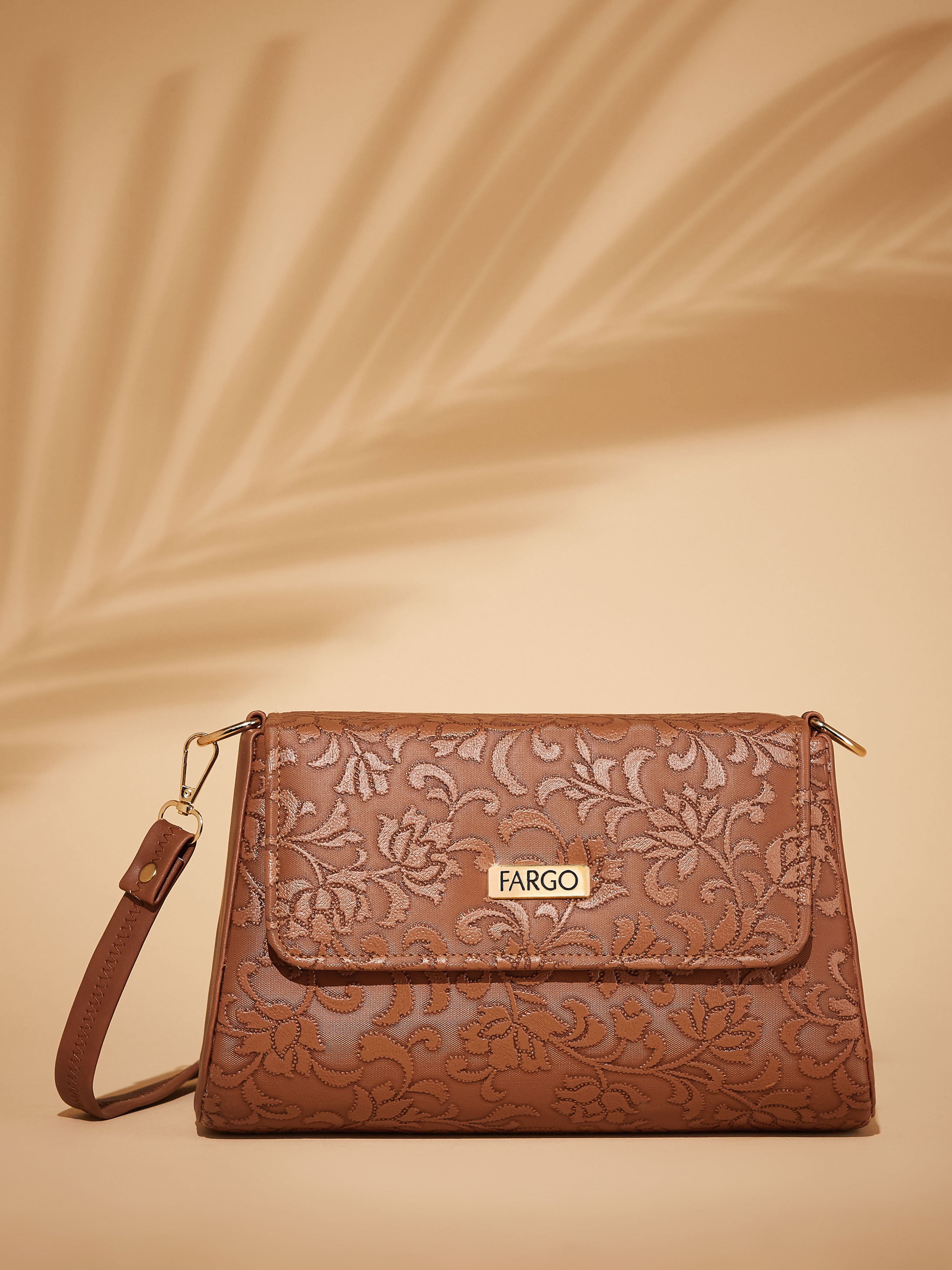 Vegan Leather Tan Women's Bucket Sling Bag