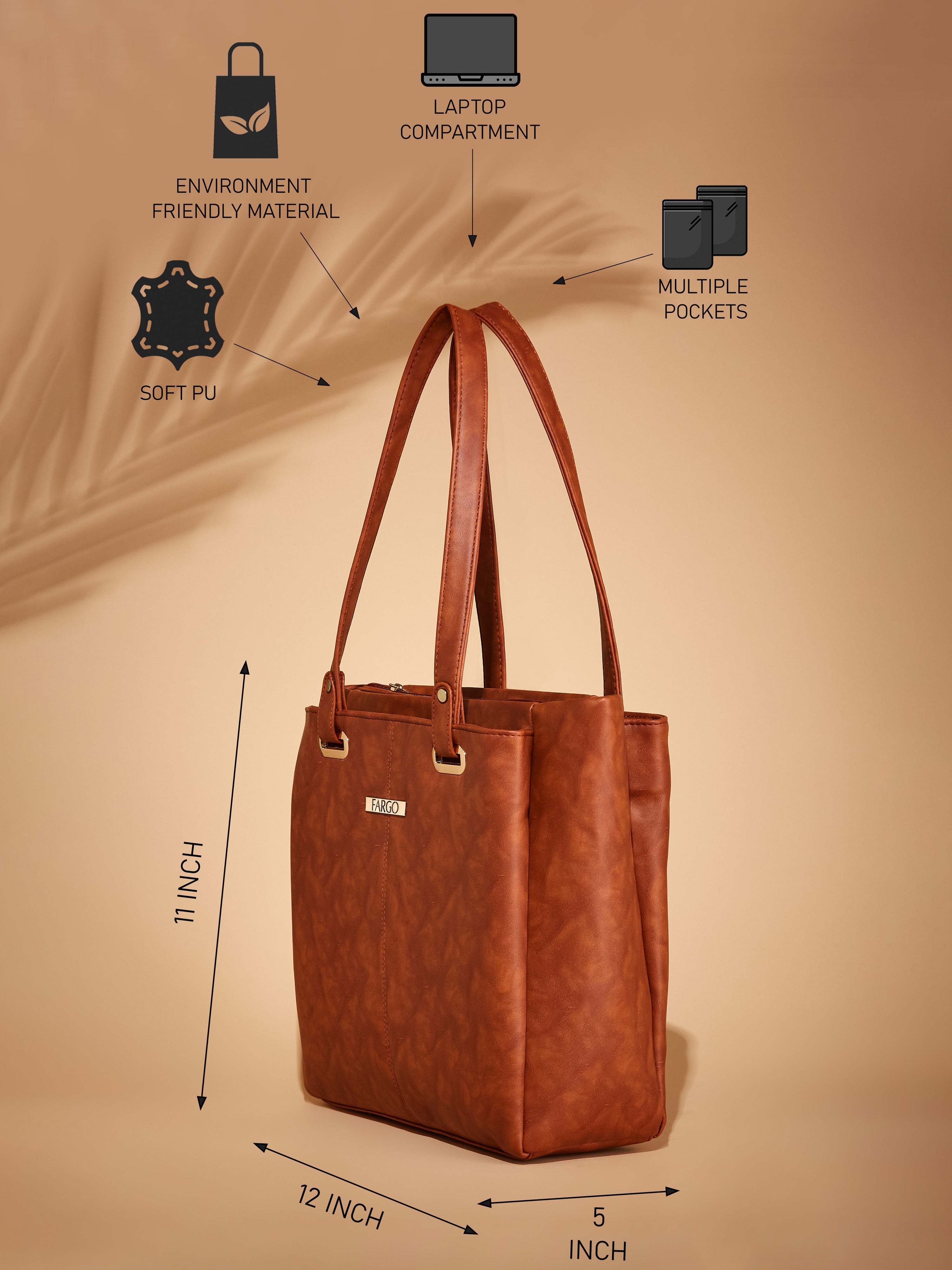 Vegan Leather Tan Women's Tote