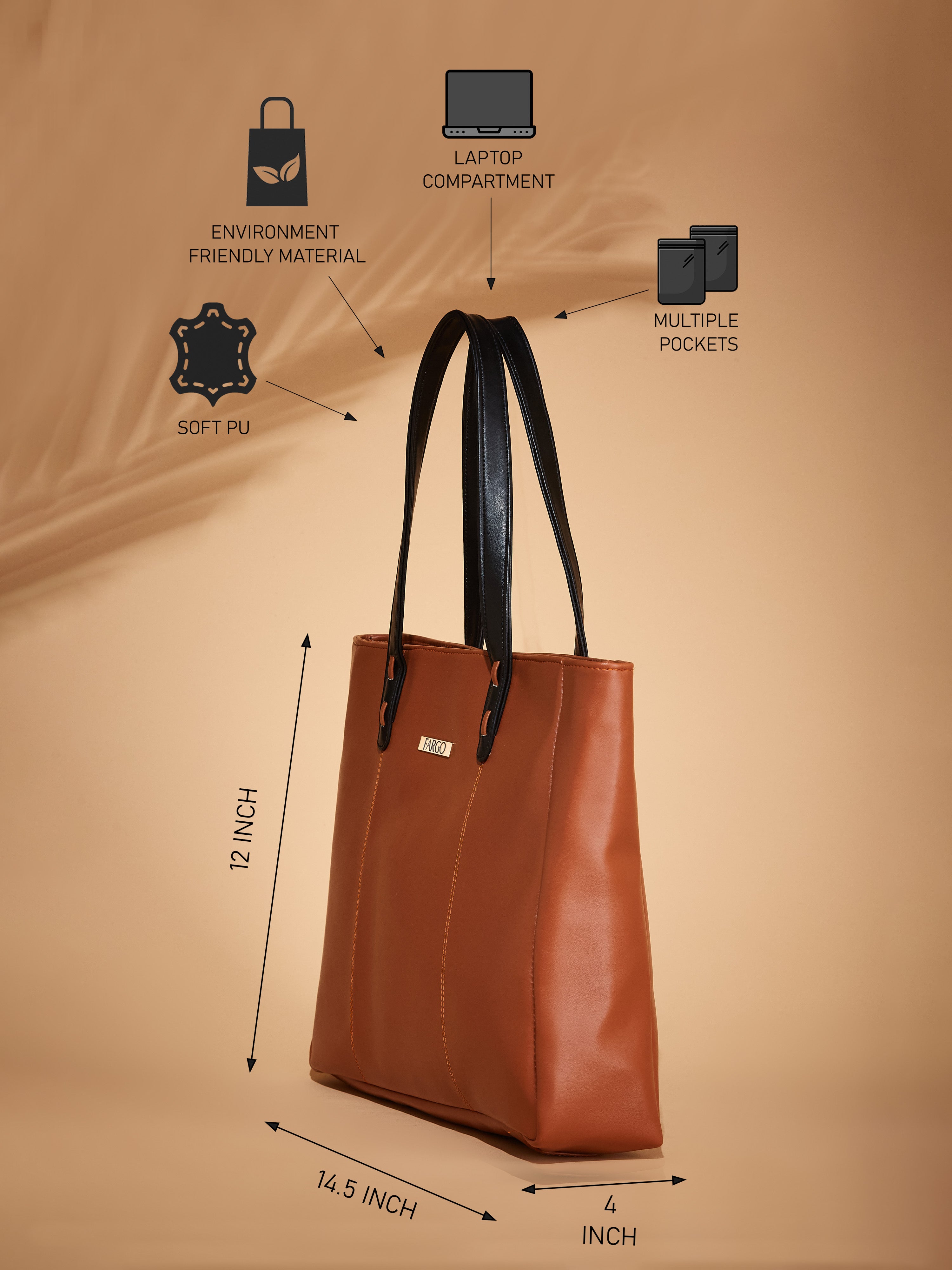Vegan Leather Tan Women's Tote