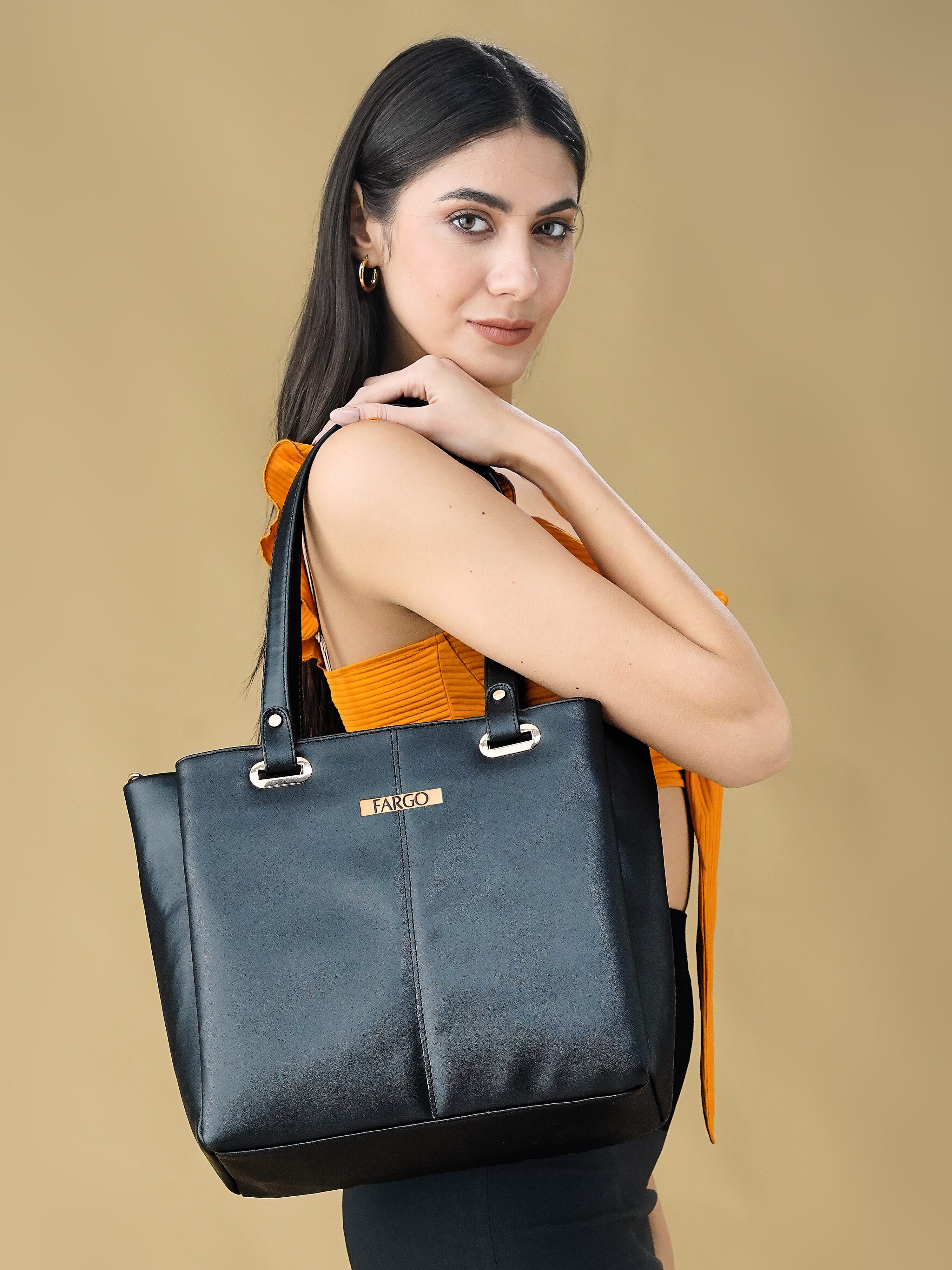 Vegan Leather Black Women's Tote