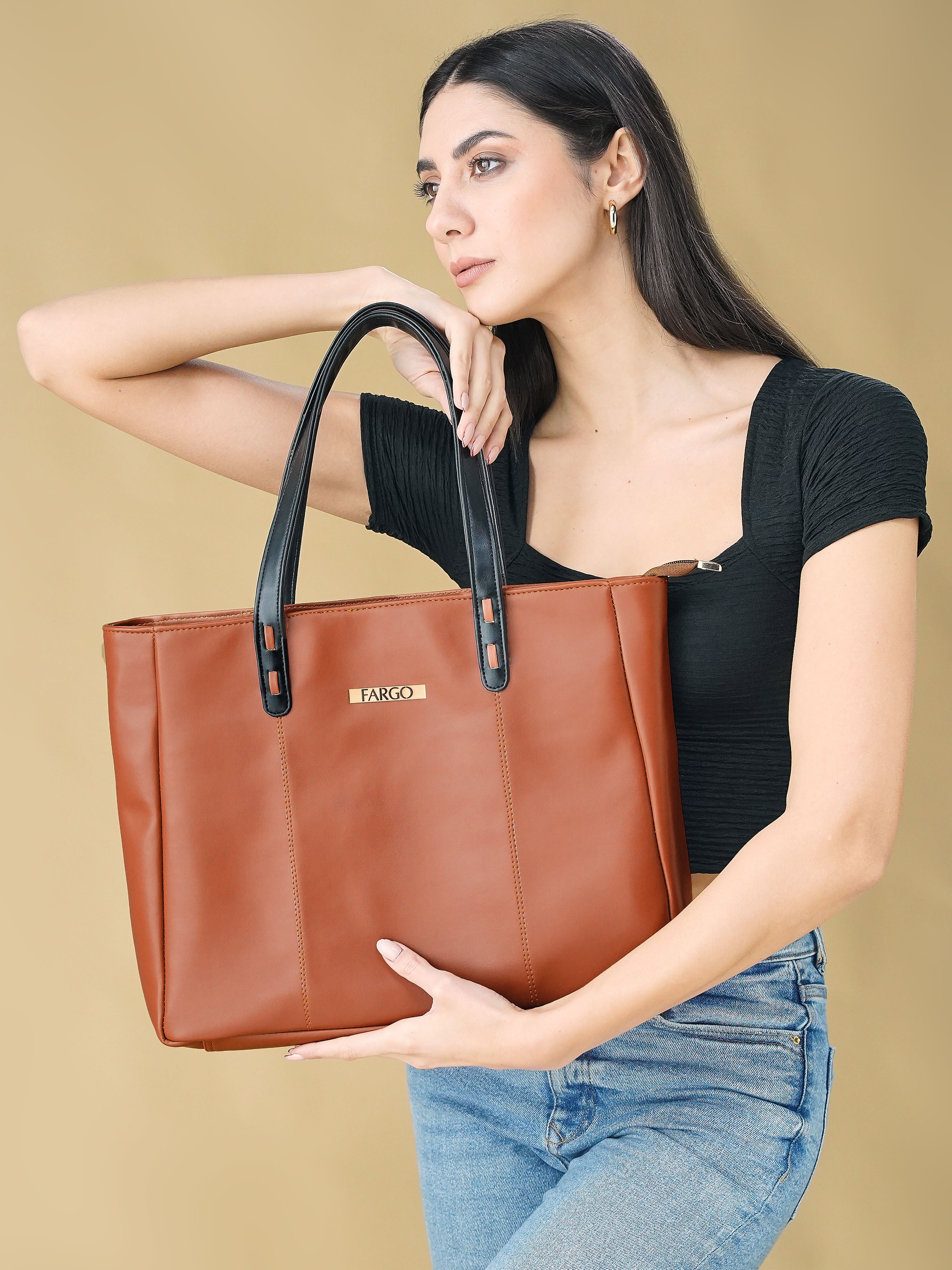 Vegan Leather Tan Women's Tote