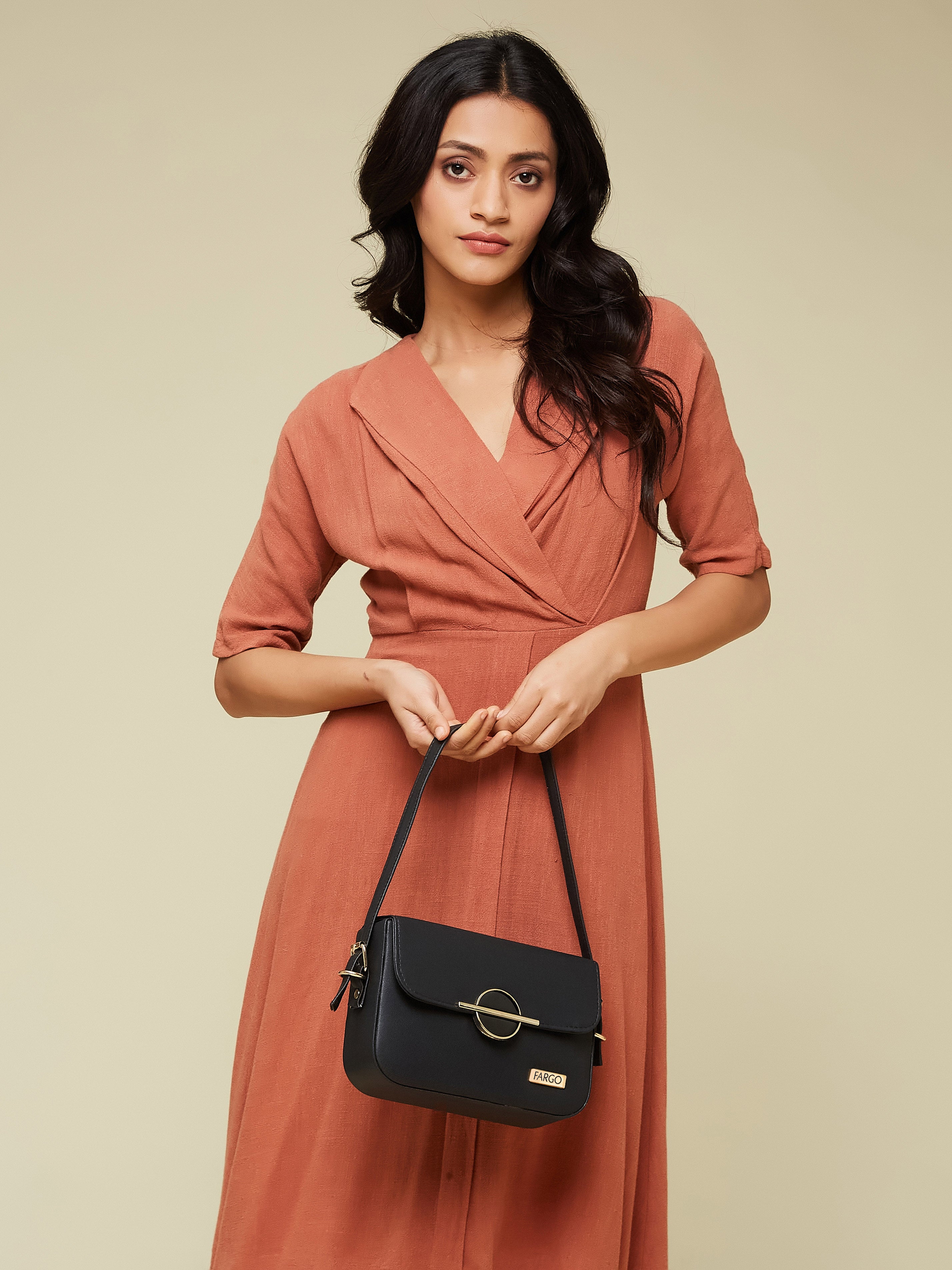 Vegan Leather Black Women's Shoulder Bag