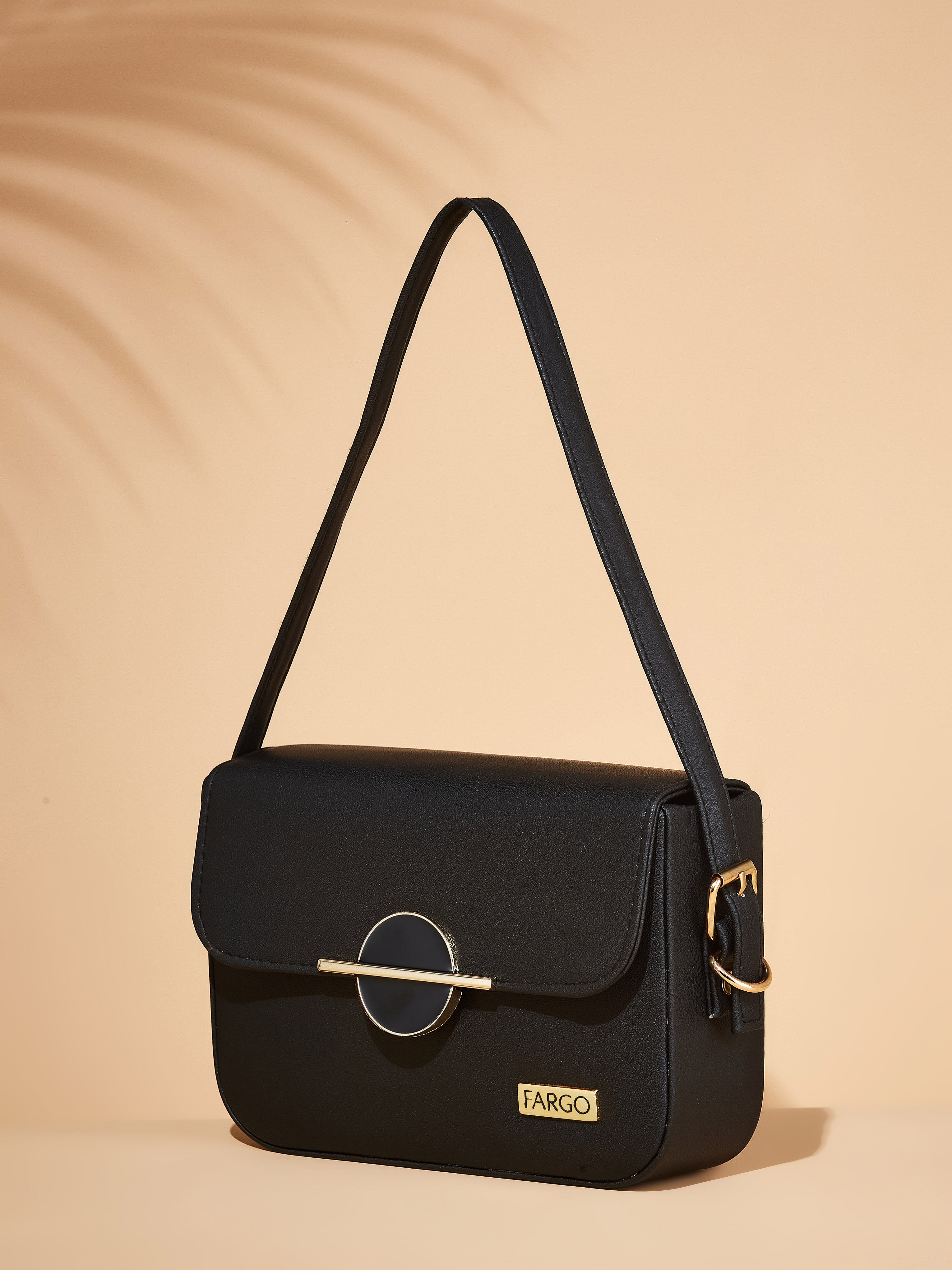 Vegan Leather Black Women's Shoulder Bag