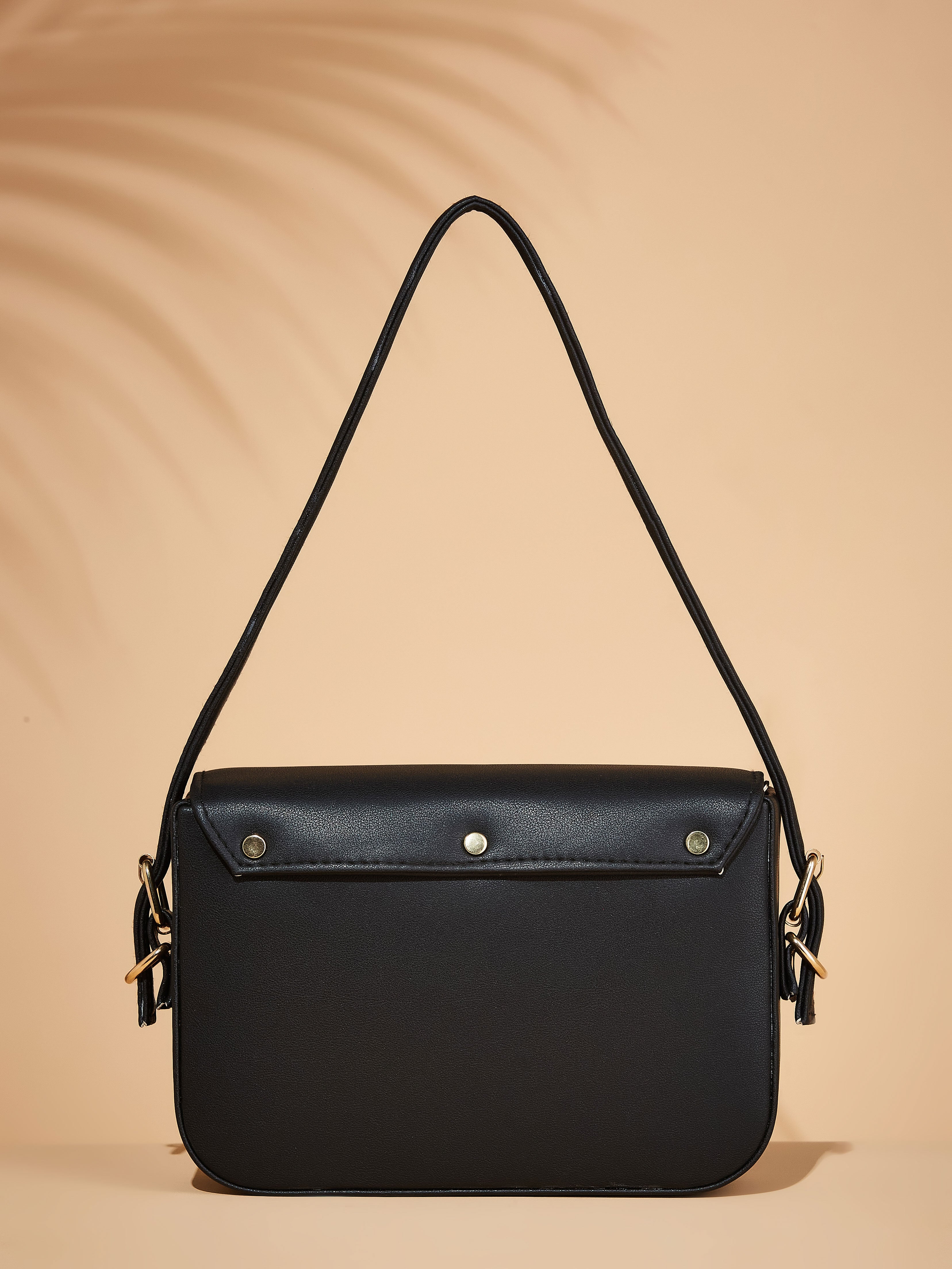 Vegan Leather Black Women's Shoulder Bag
