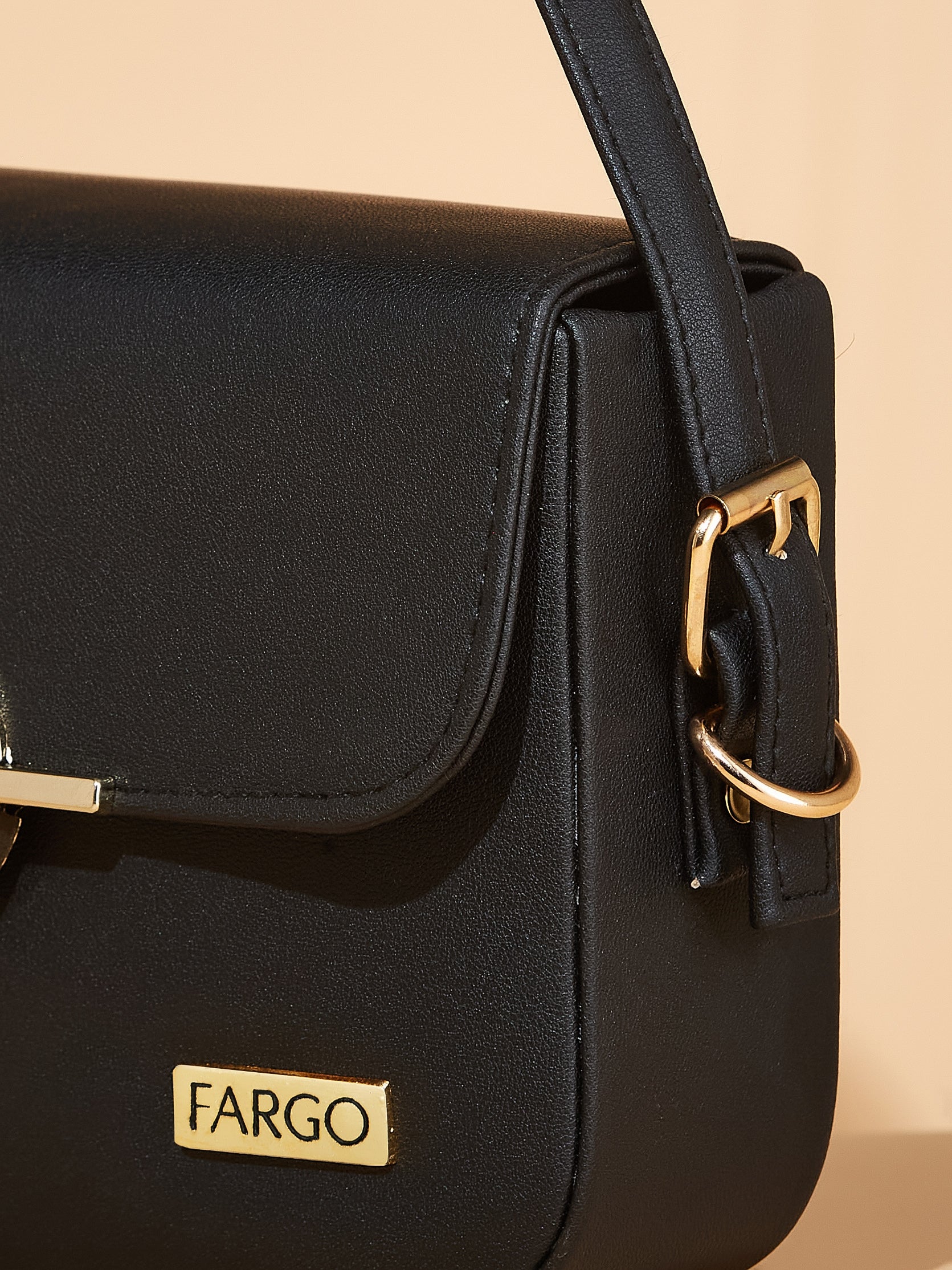 Vegan Leather Black Women's Shoulder Bag