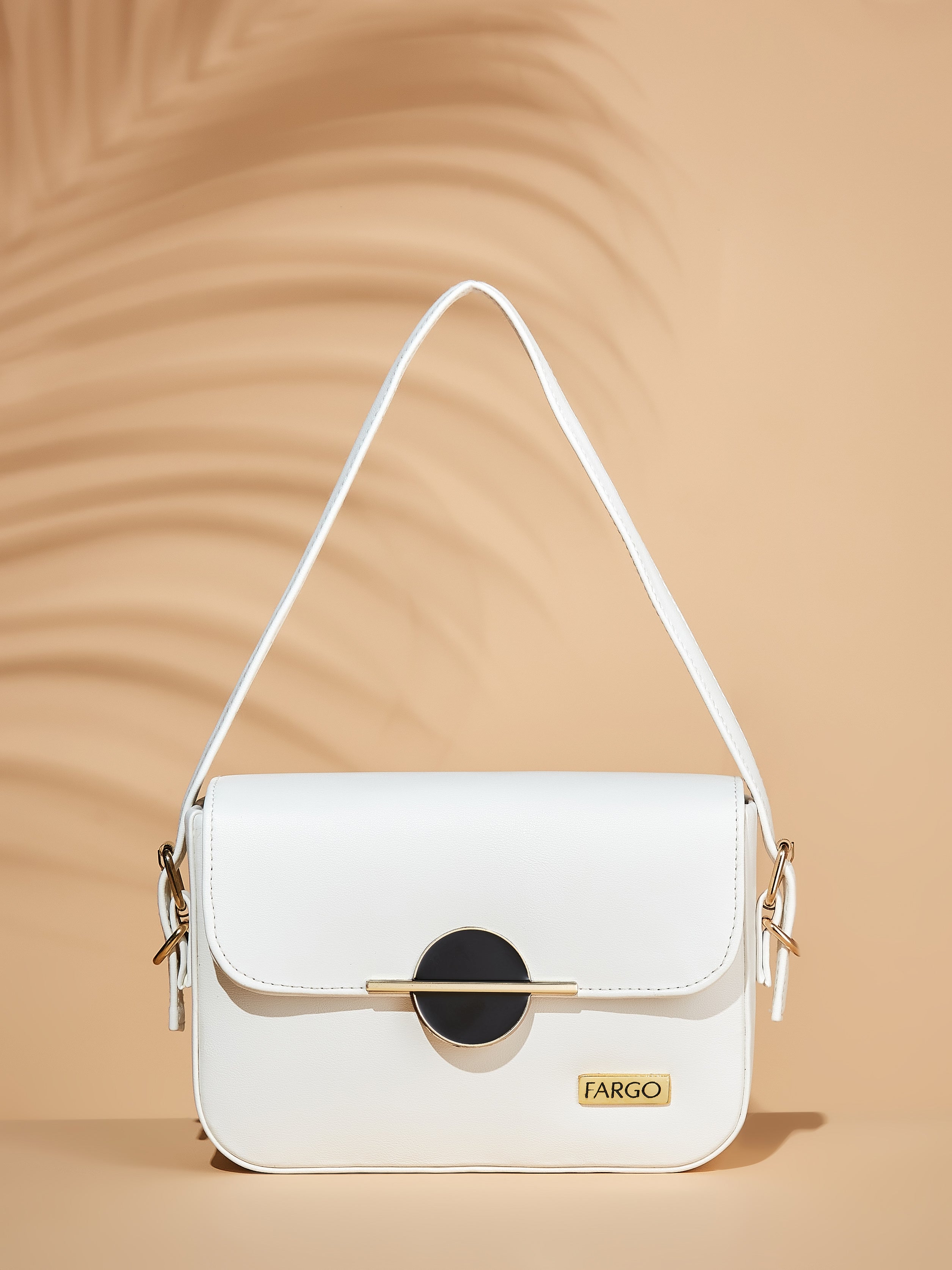 Vegan Leather White Women's Shoulder Bag