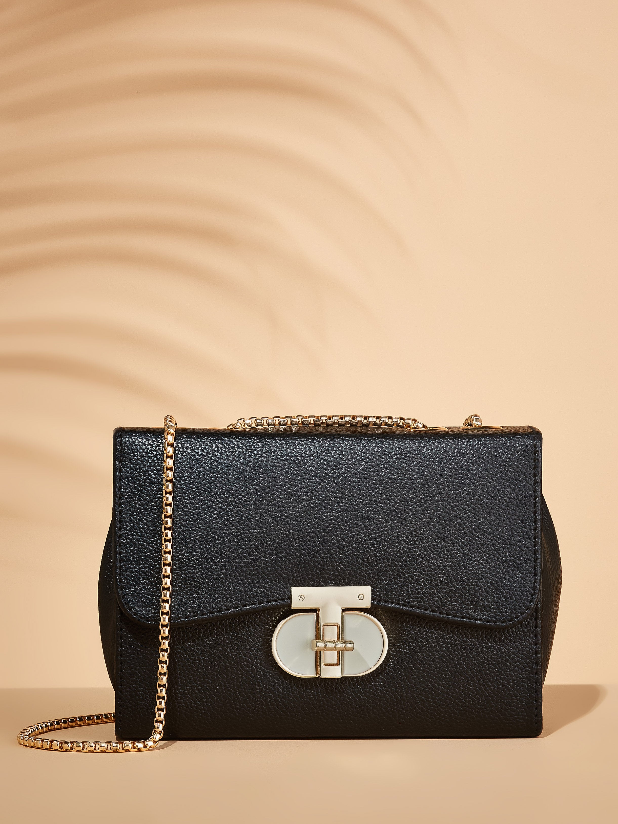 Vegan Leather Black Women's Shoulder Bag