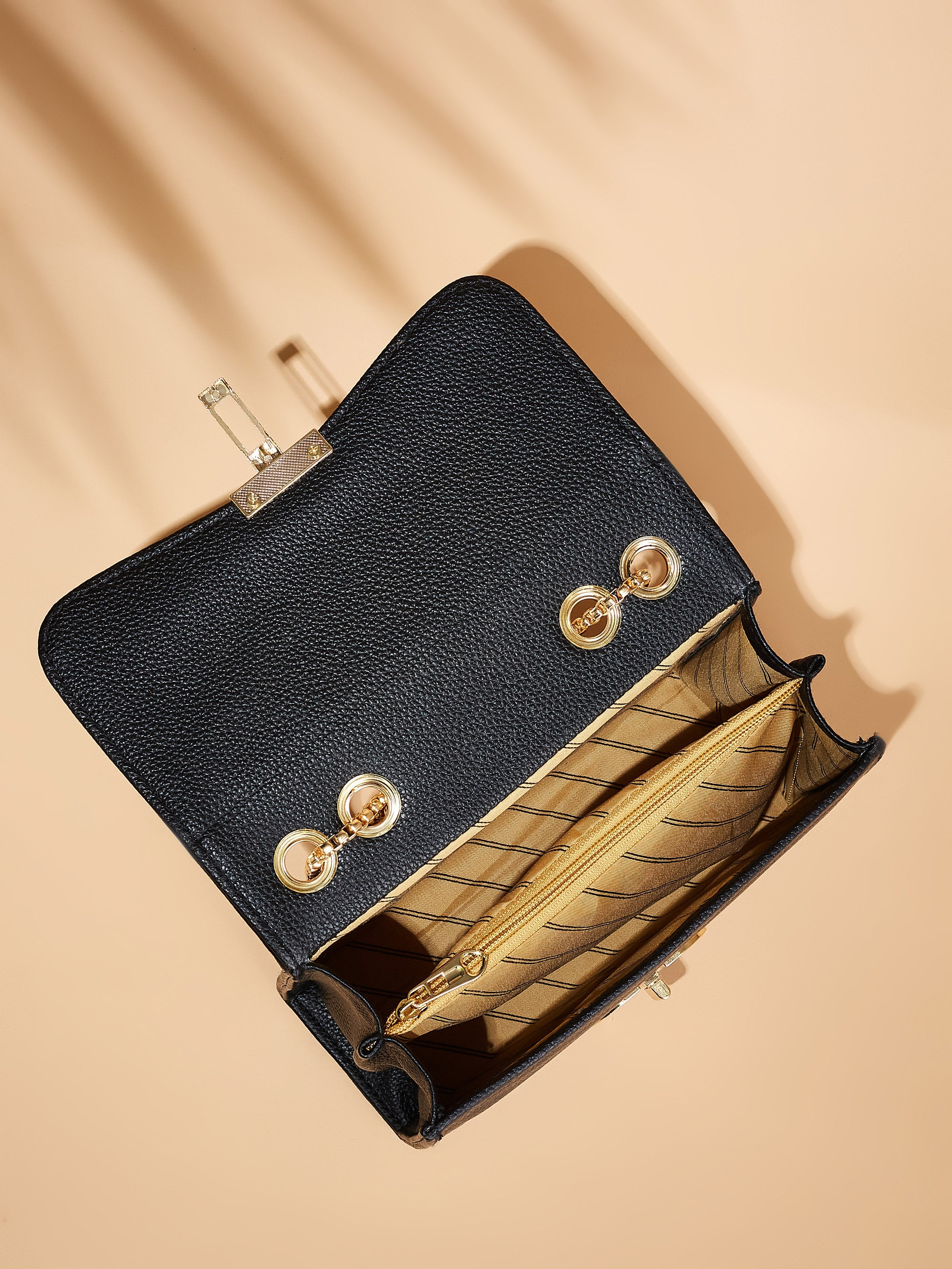 Vegan Leather Black Women's Shoulder Bag