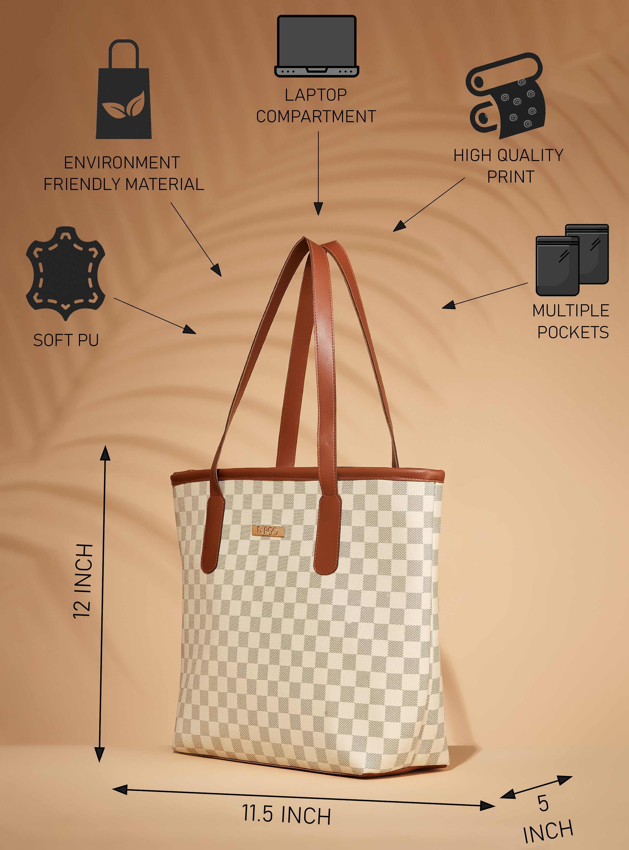 Lulu Beige Tote Bag for Women