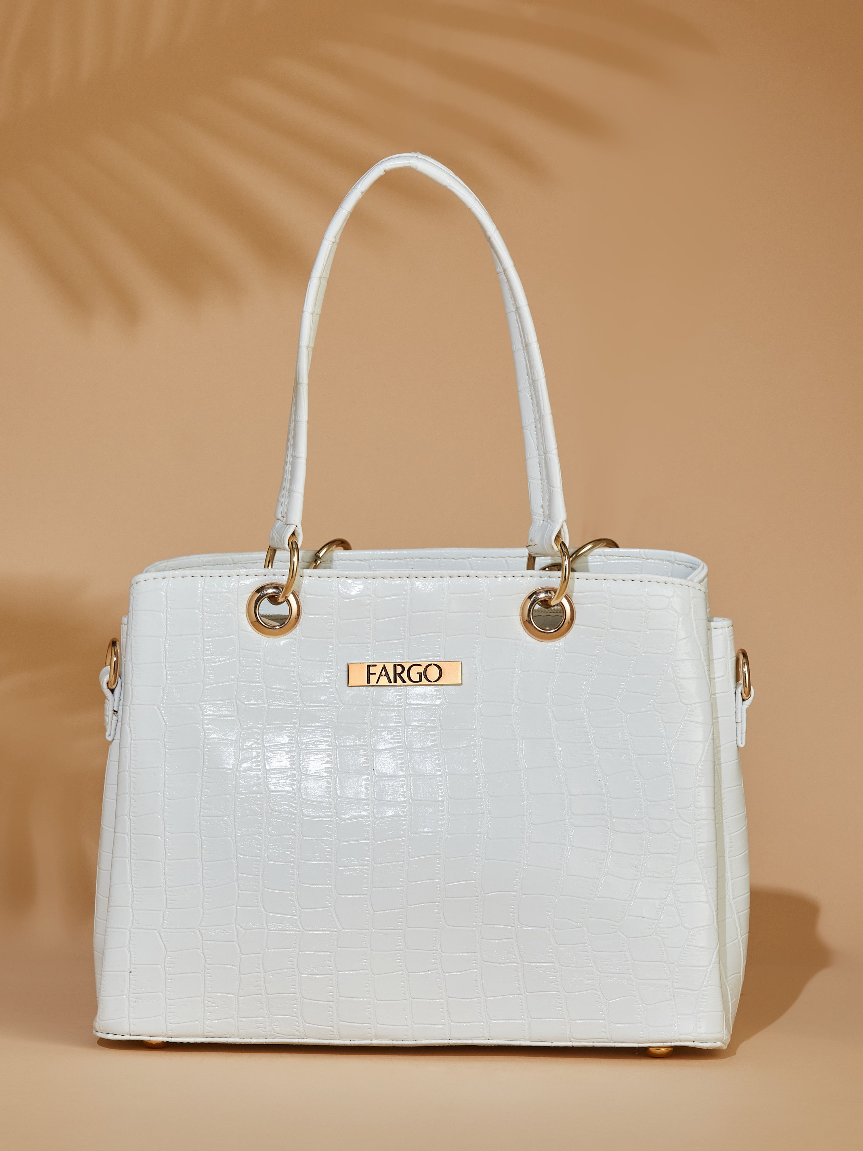 Vegan Leather White Women's Handbag