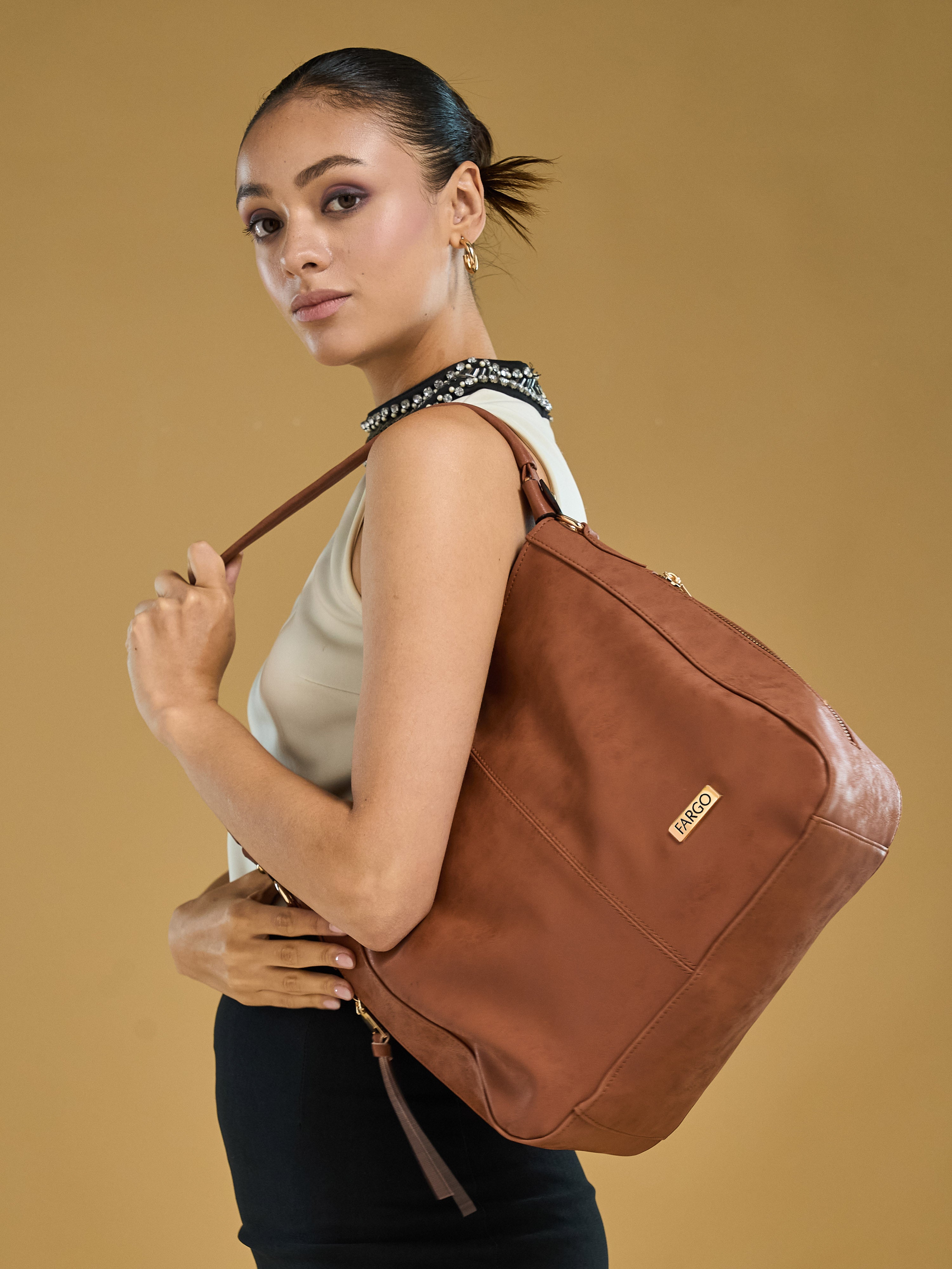 Vegan Leather Tan Women's Handbag