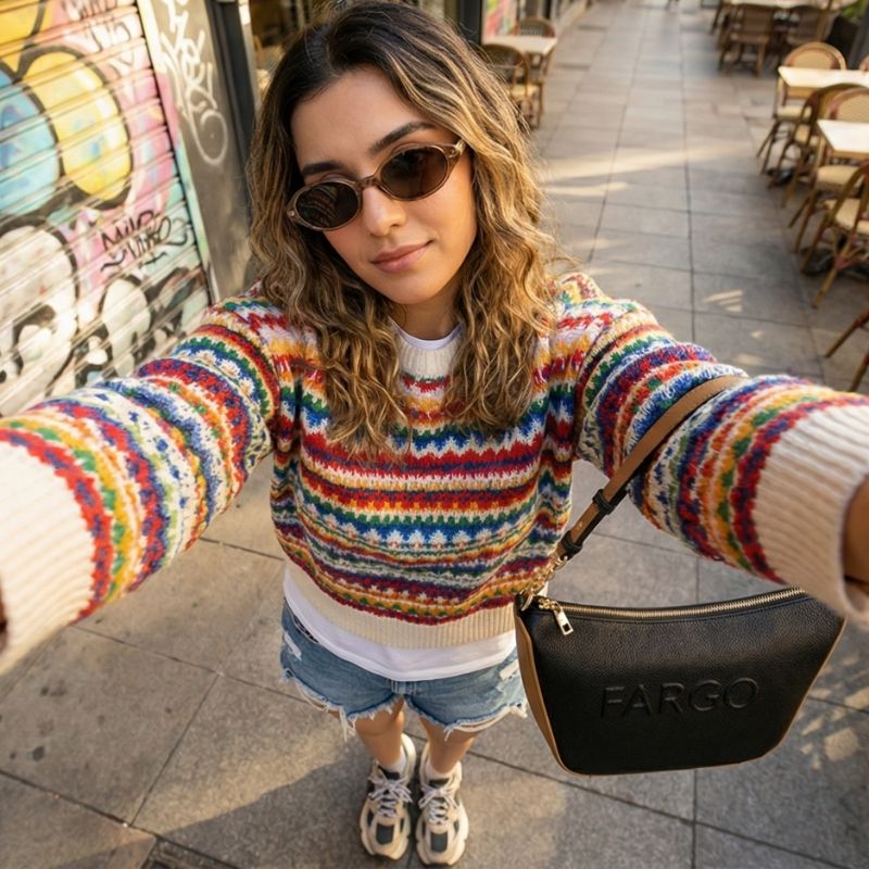 Vista Black Shoulder Bag for Women