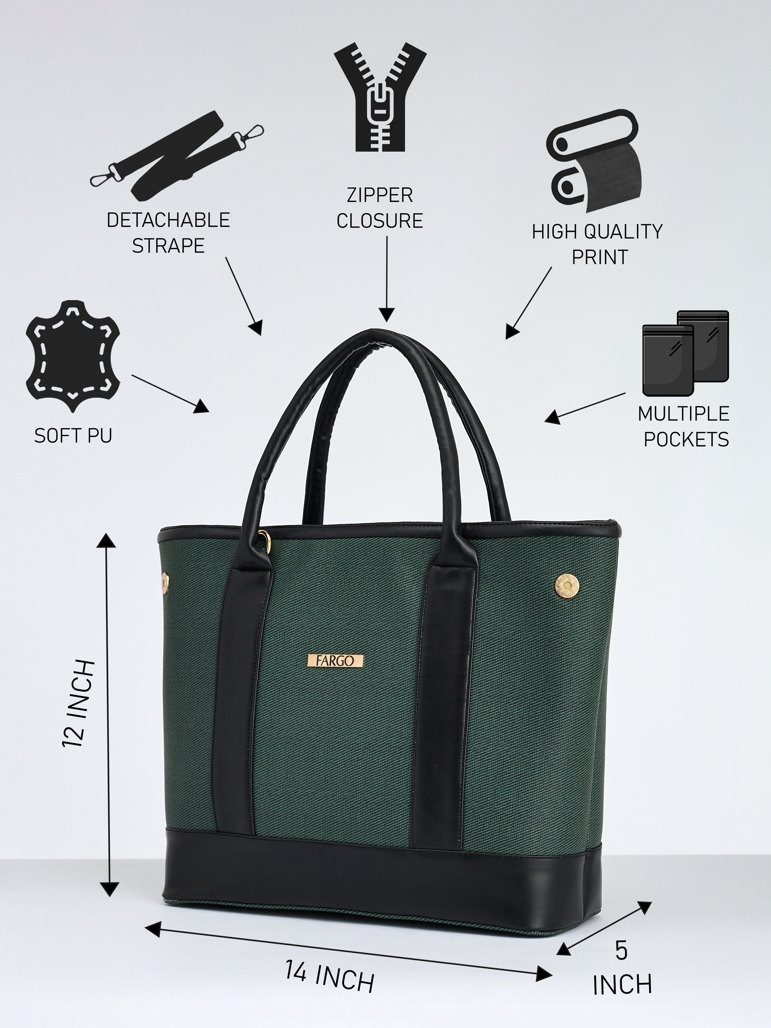 Luma Green Tote Bag for Women