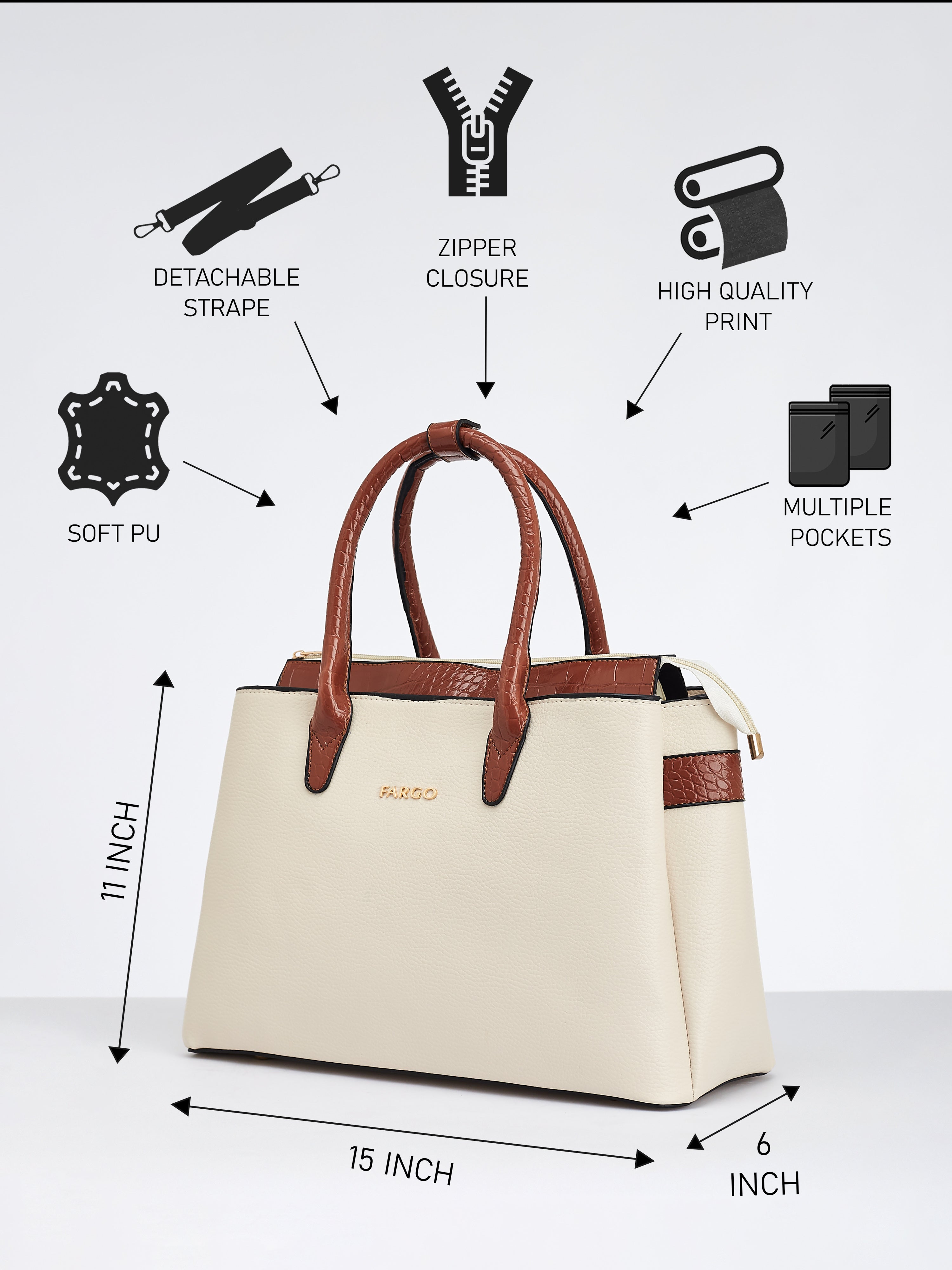 Roam Ivory Handbag for Women