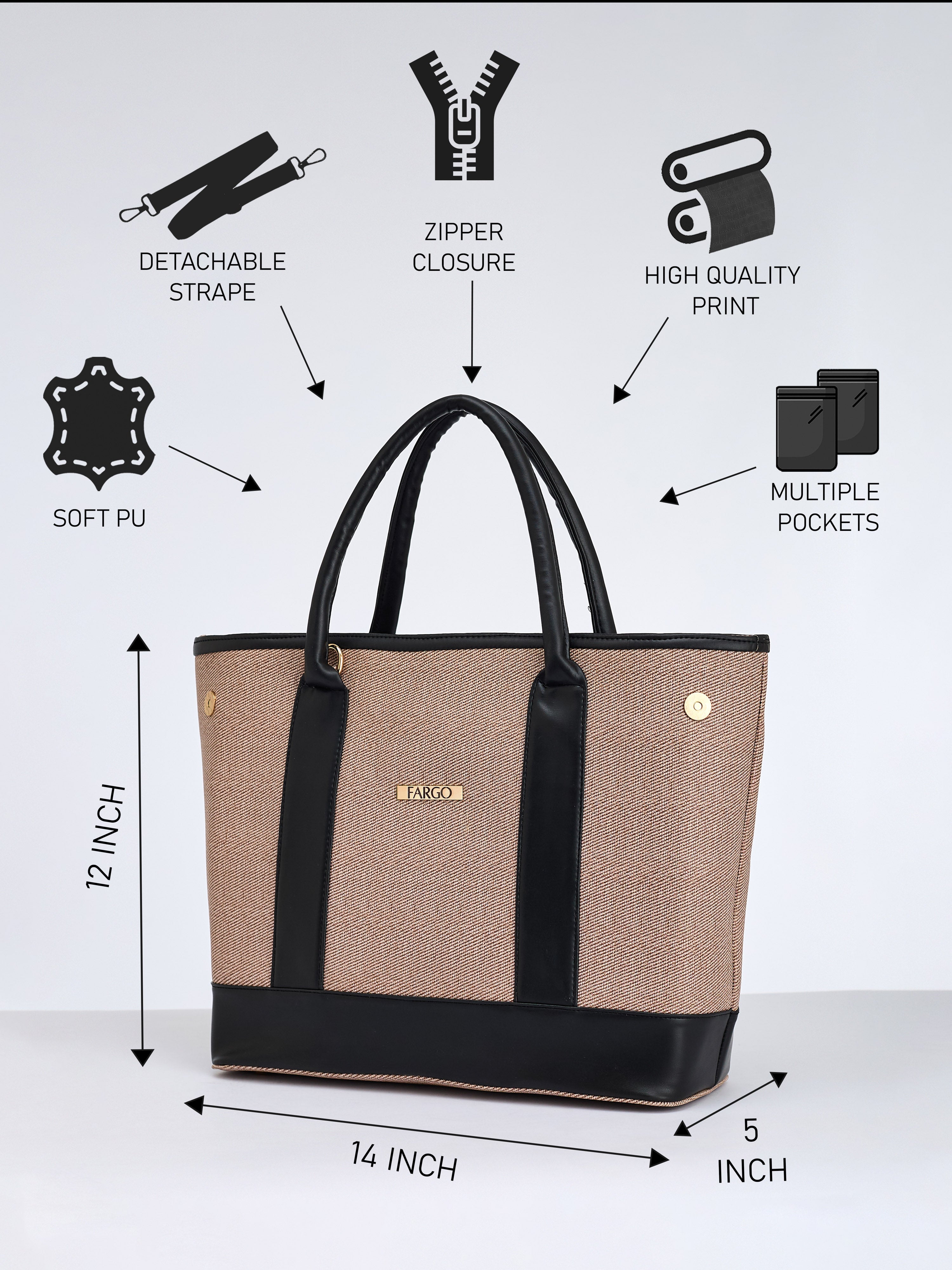 Luma Beige Tote Bag for Women