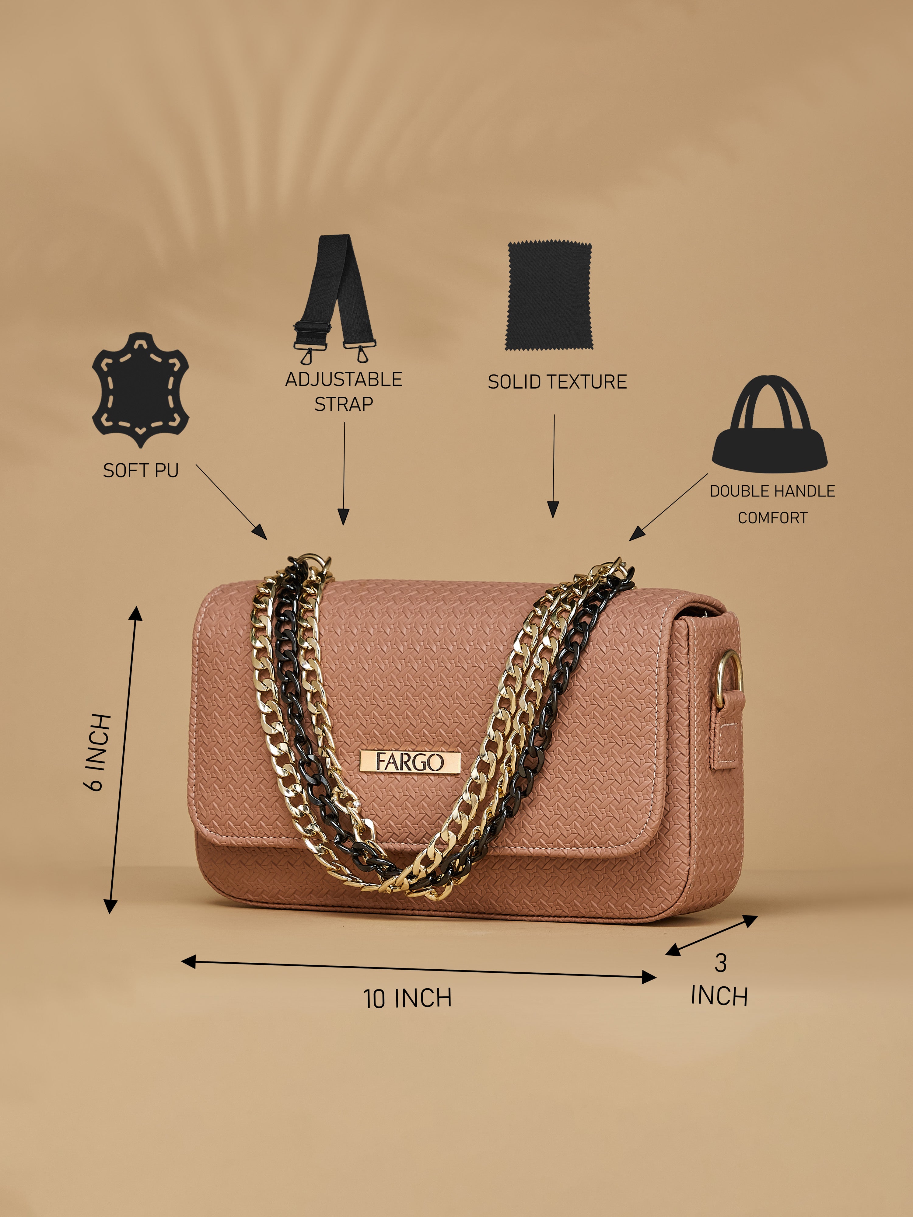 Vegan Leather Pink Women's Shoulder Bag
